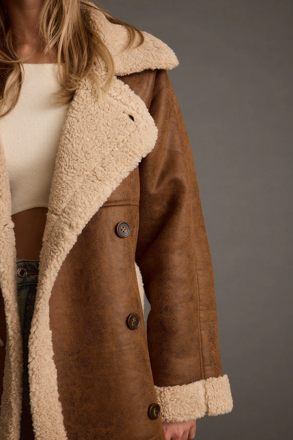 Livingston Brown Sherpa Coat - Image 8