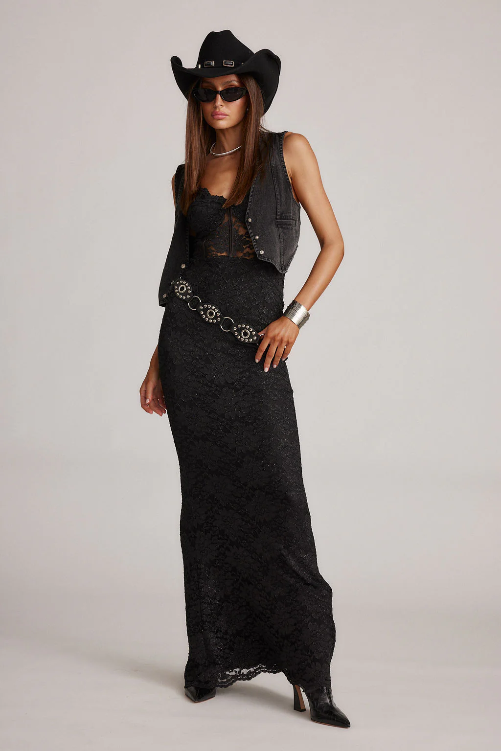 Lizette Black Lace Maxi Gown - Image 3