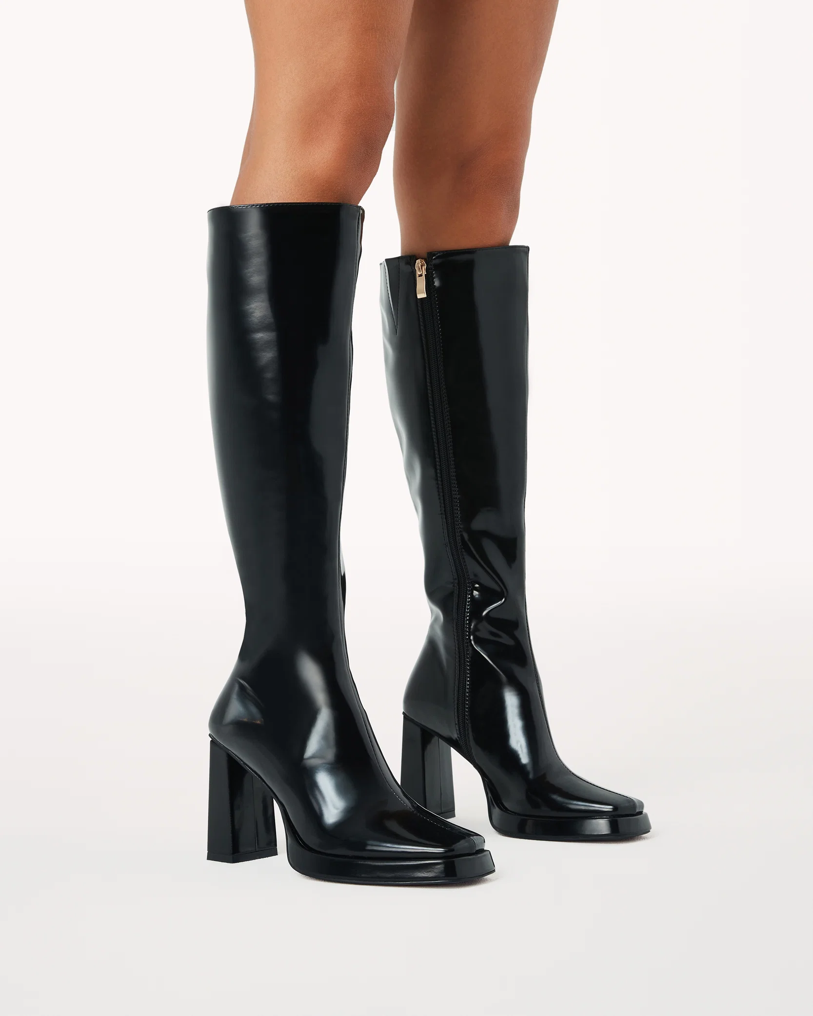 Billini Lorelai Black Semi Patent Boot - Image 2