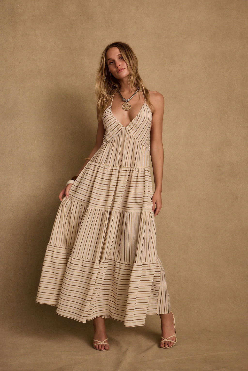 Lorena Striped Linen Maxi Dress - Image 6