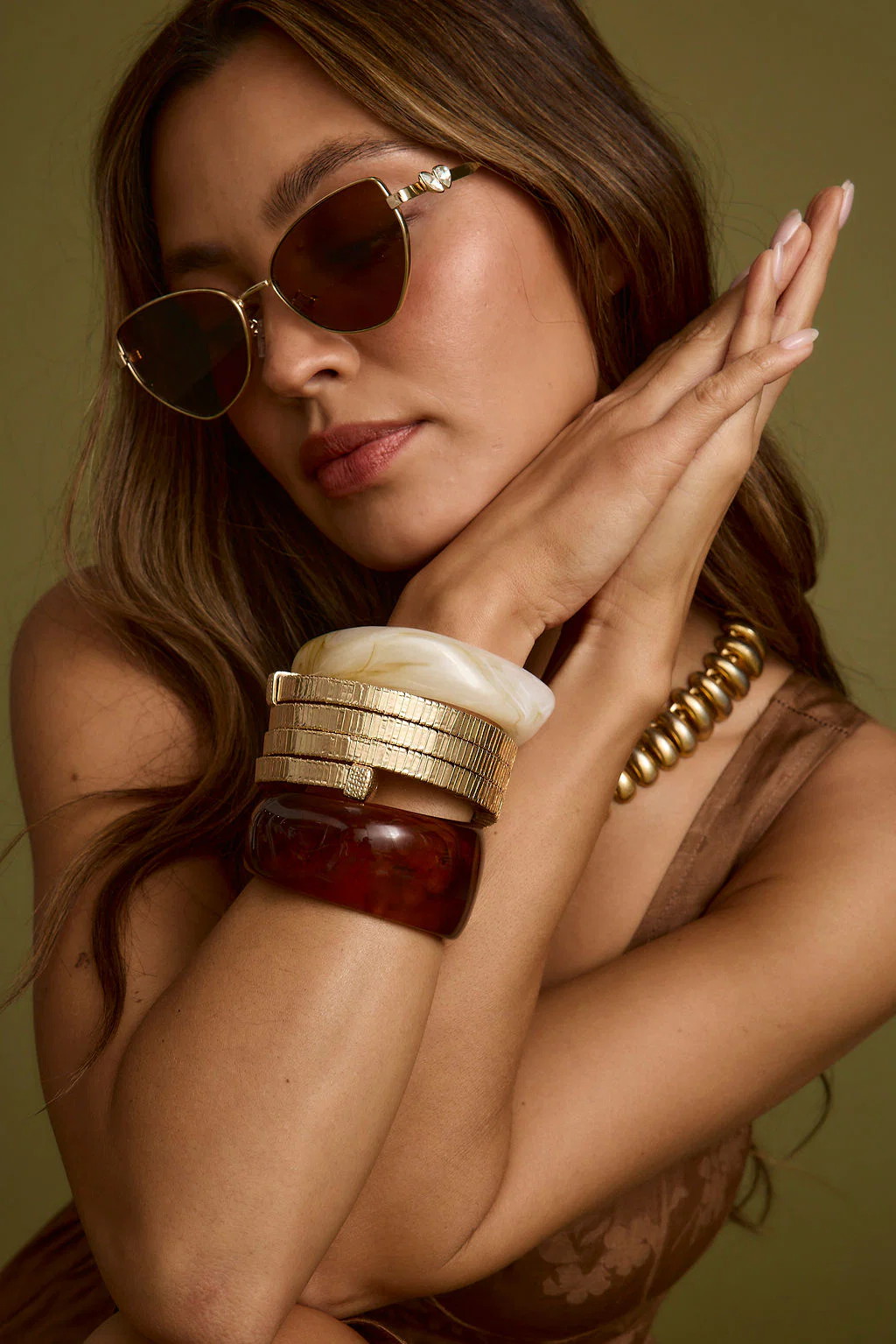 Lucas Brown Cat Eye Sunglasses