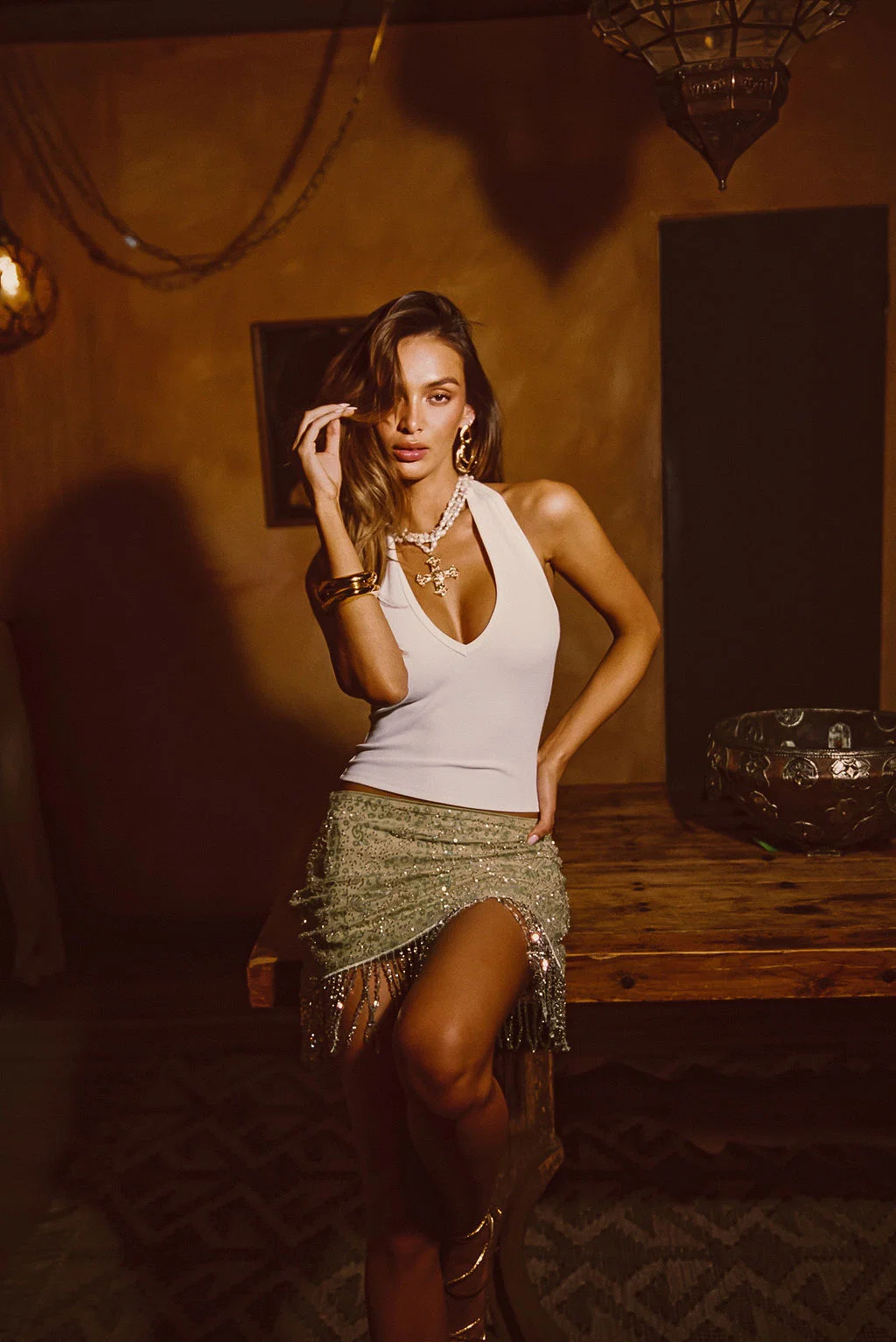 Luna Cove Sage Fringe Mini Skirt - Image 10