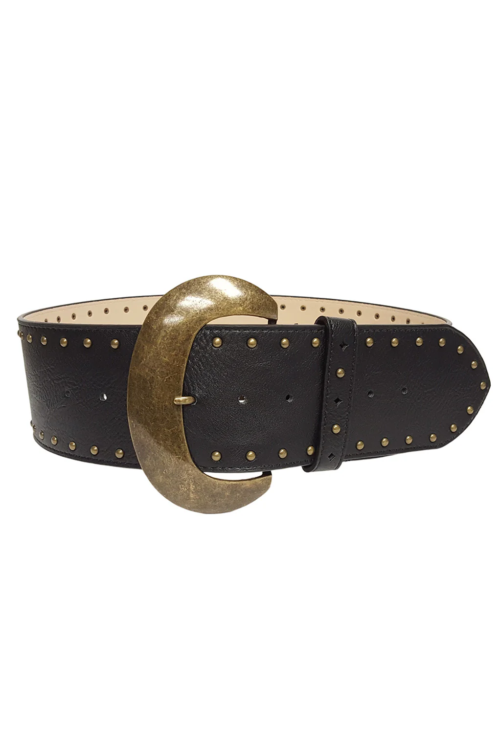 Mabel Black and Gold Studded Belt - Image 3
