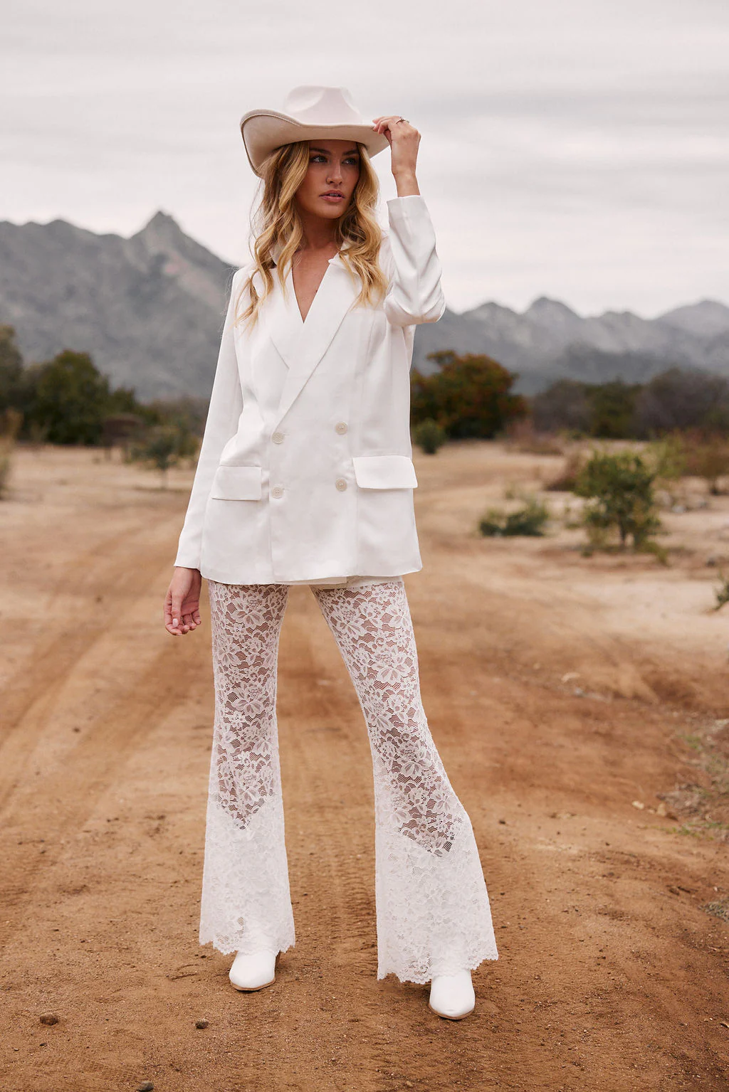 Madison White Satin Blazer - Image 10