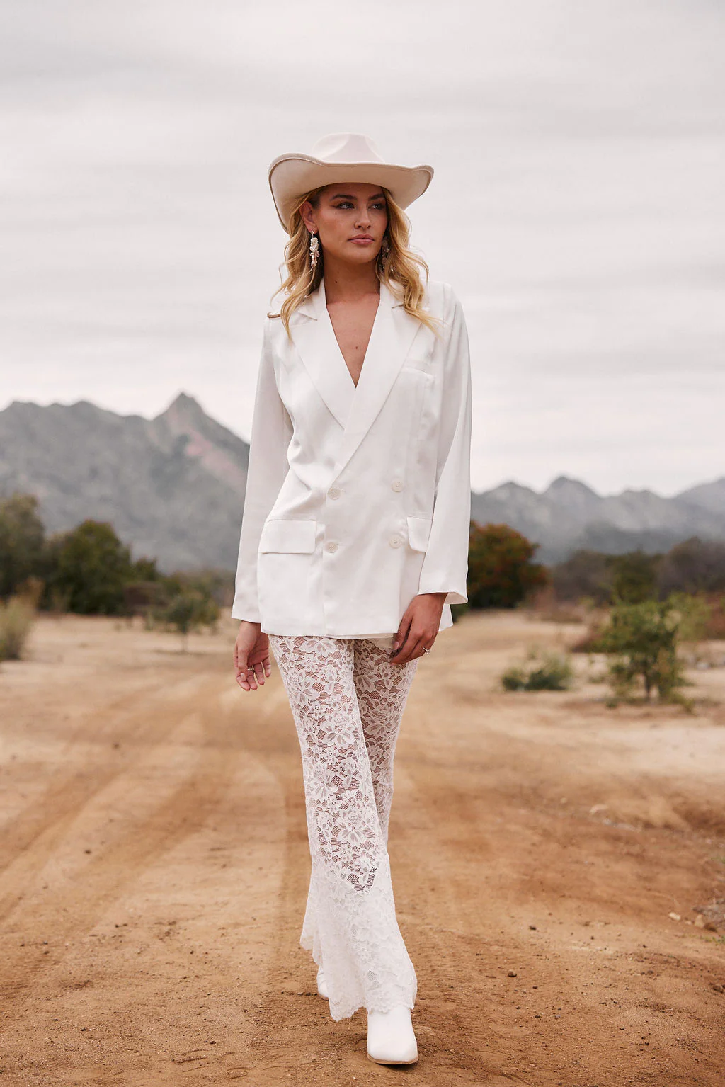 Madison White Satin Blazer - Image 11
