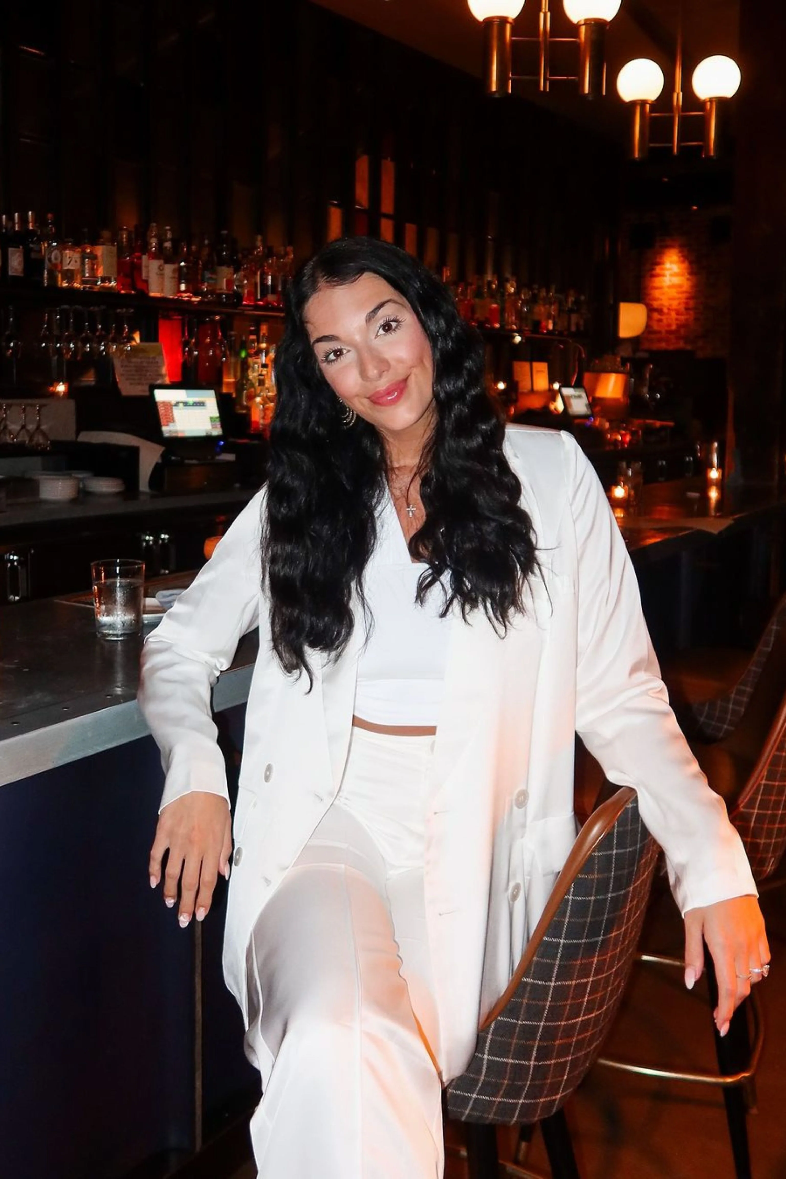 Madison White Satin Blazer - Image 6