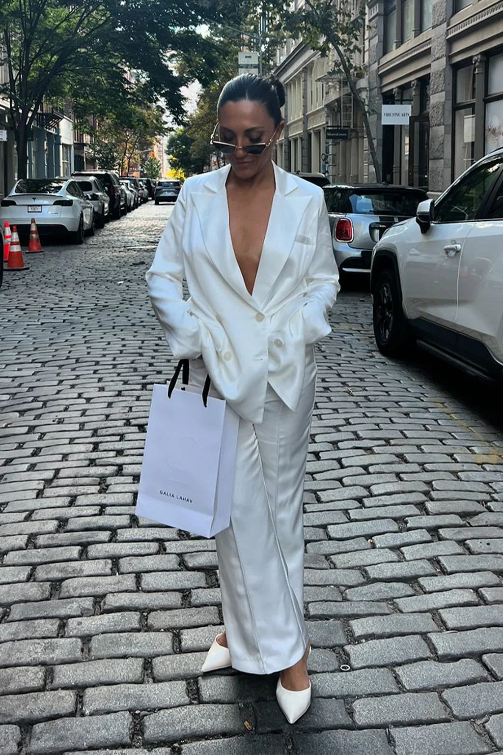 Madison White Satin Trousers - Image 4
