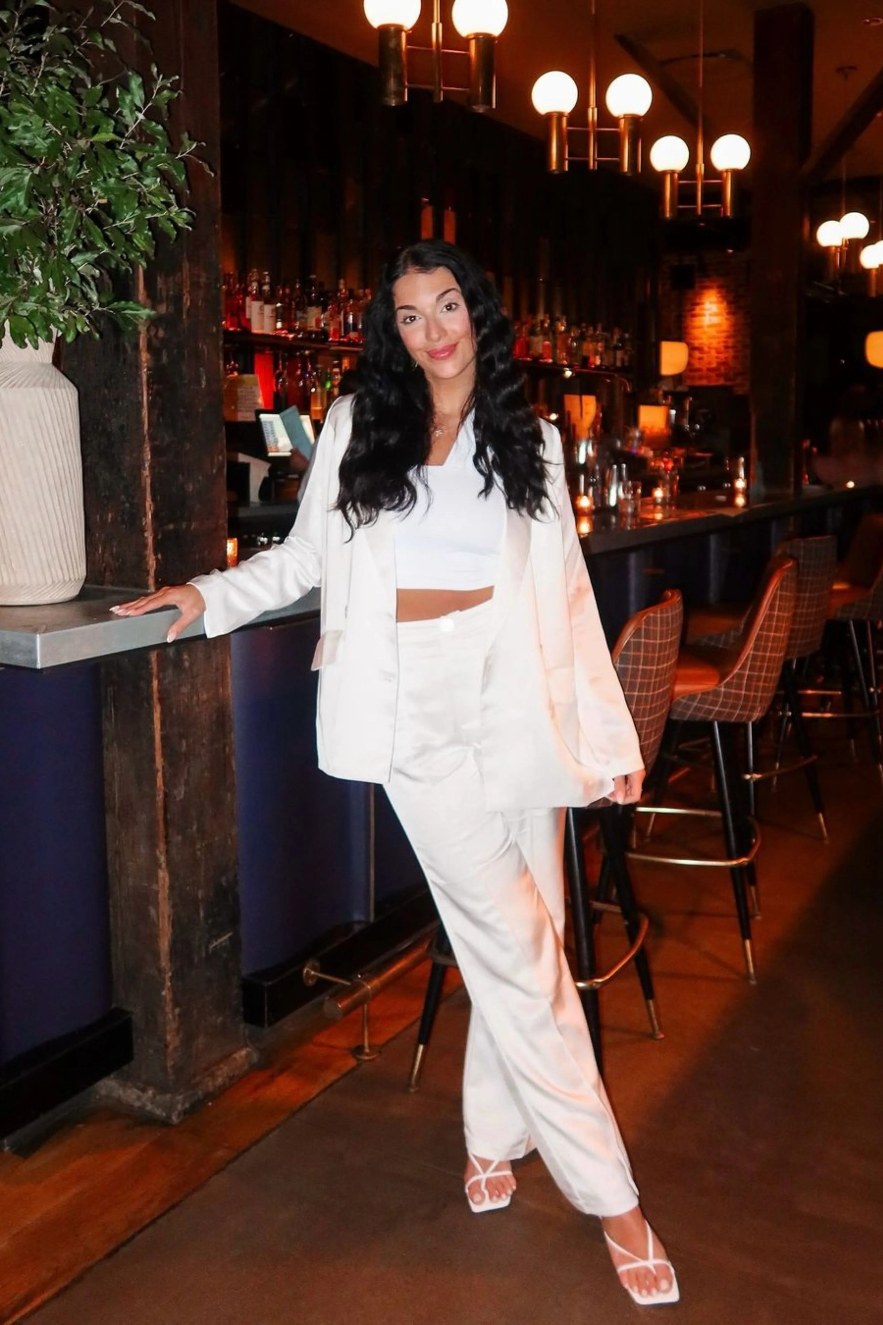Madison White Satin Trousers - Image 6