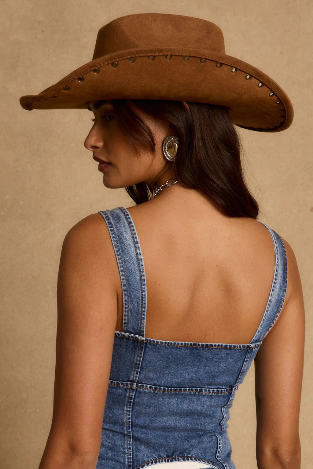 Maeve Brown Faux Suede Cowboy Hat - Image 2