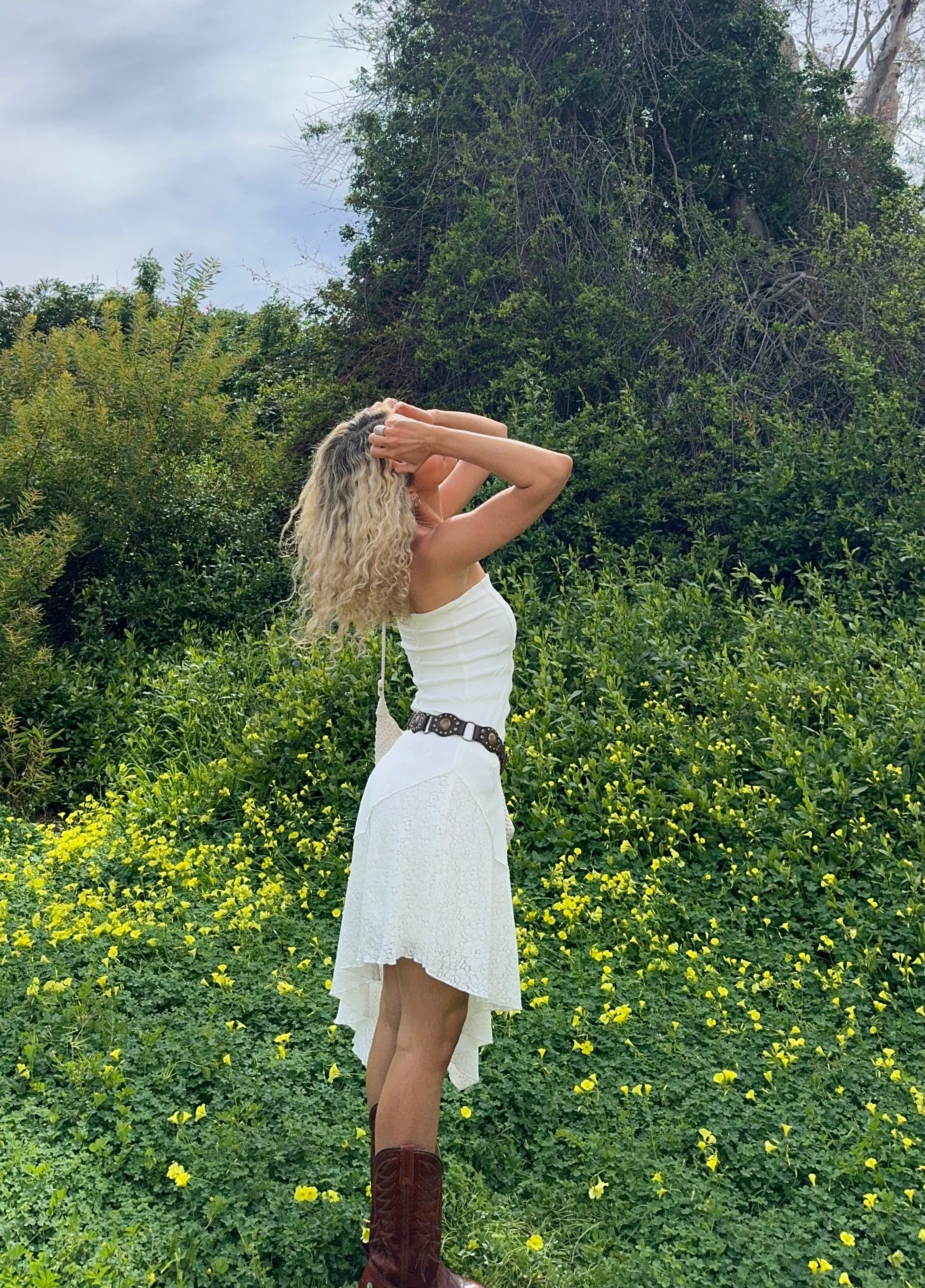 Maggie White Asymmetrical Strapless Dress - Image 2