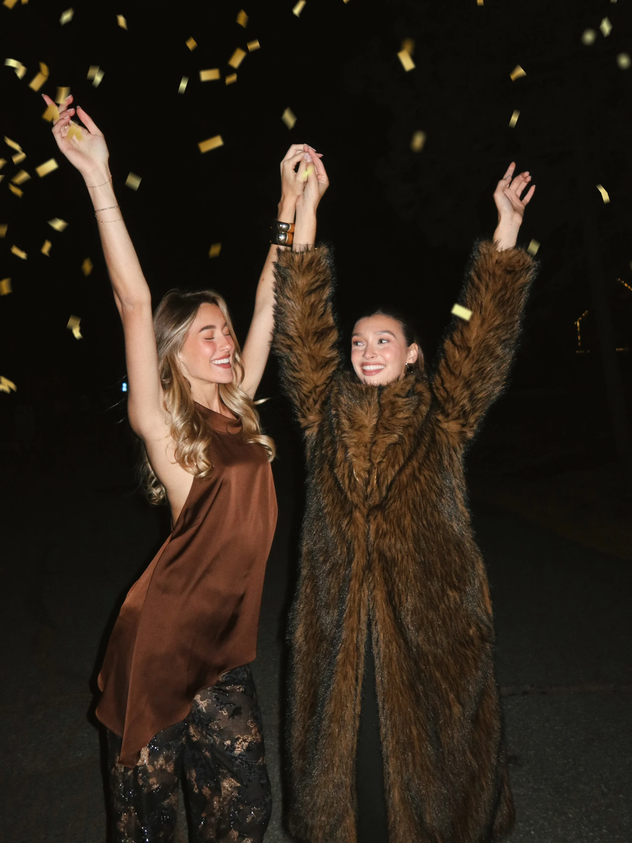 Manhattan Brown Faux Fur Coat - Image 6