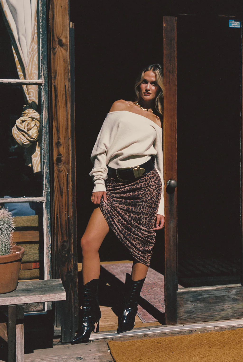 Margot Cream Asymmetrical Sweater - Image 8