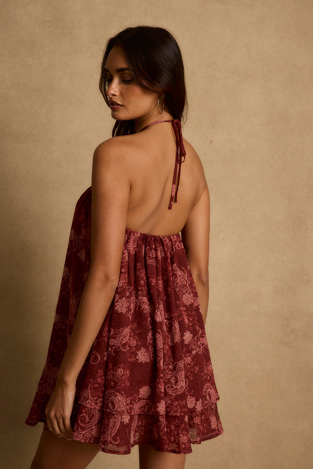 Mariana Mulberry Paisley Mini Dress - Image 3