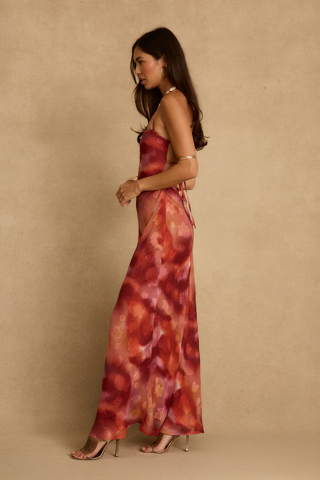 Maris Plum Floral Maxi Dress - Image 4