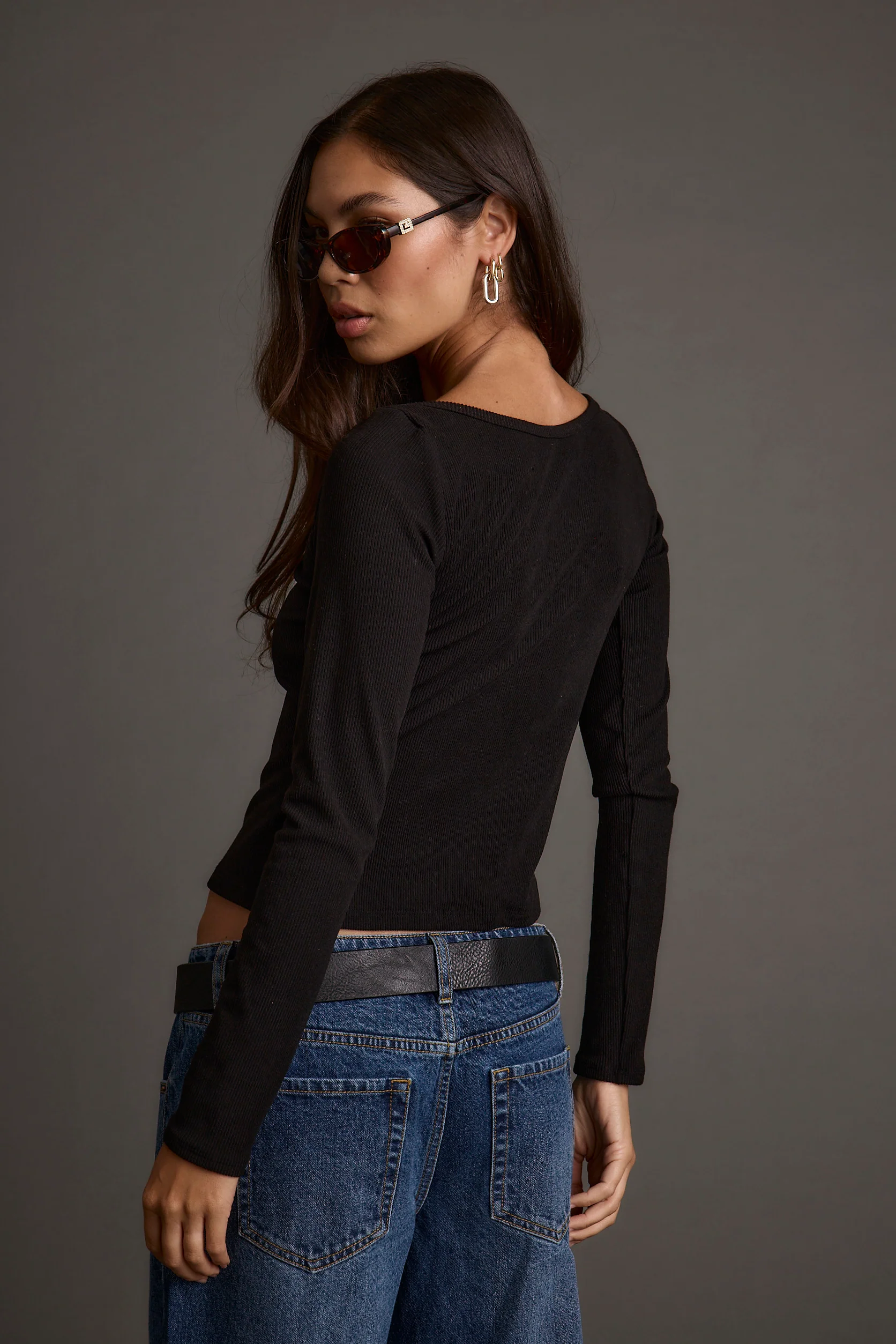 Matti Black Boat Neck Top - Image 2