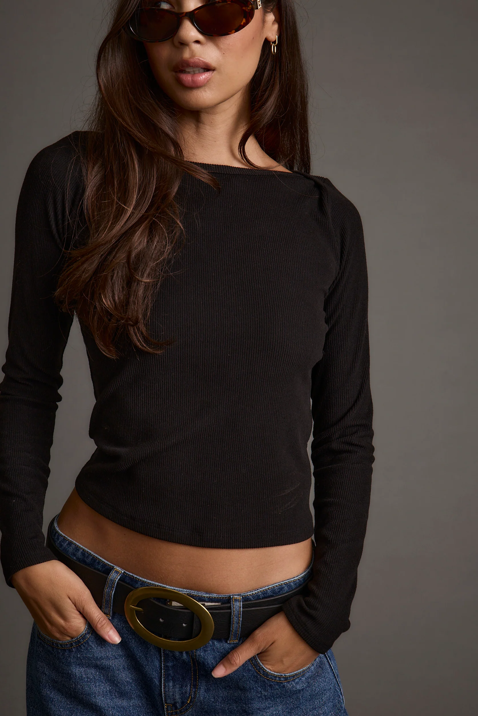 Matti Black Boat Neck Top - Image 7