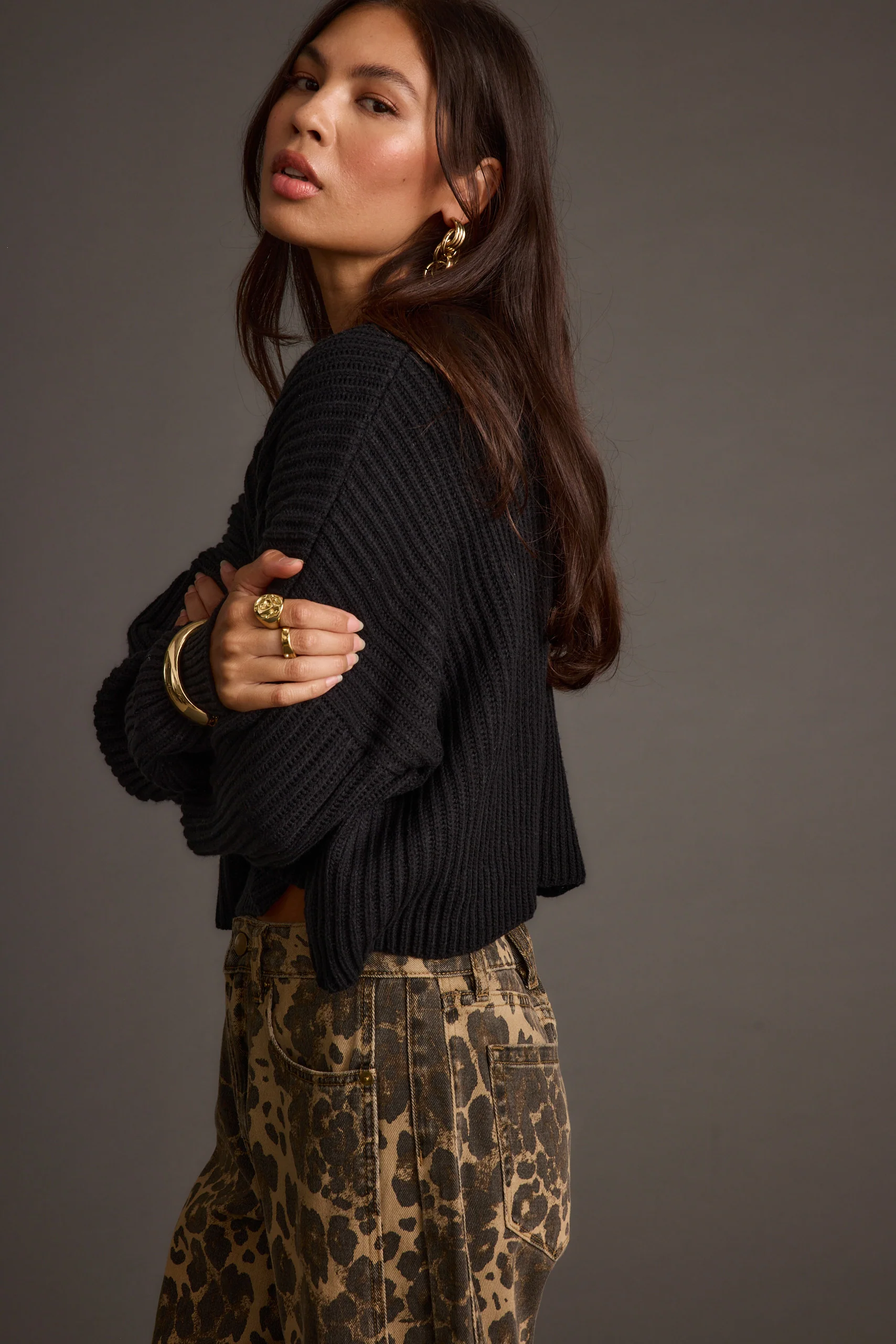 Maxine Black Cropped Sweater - Image 3