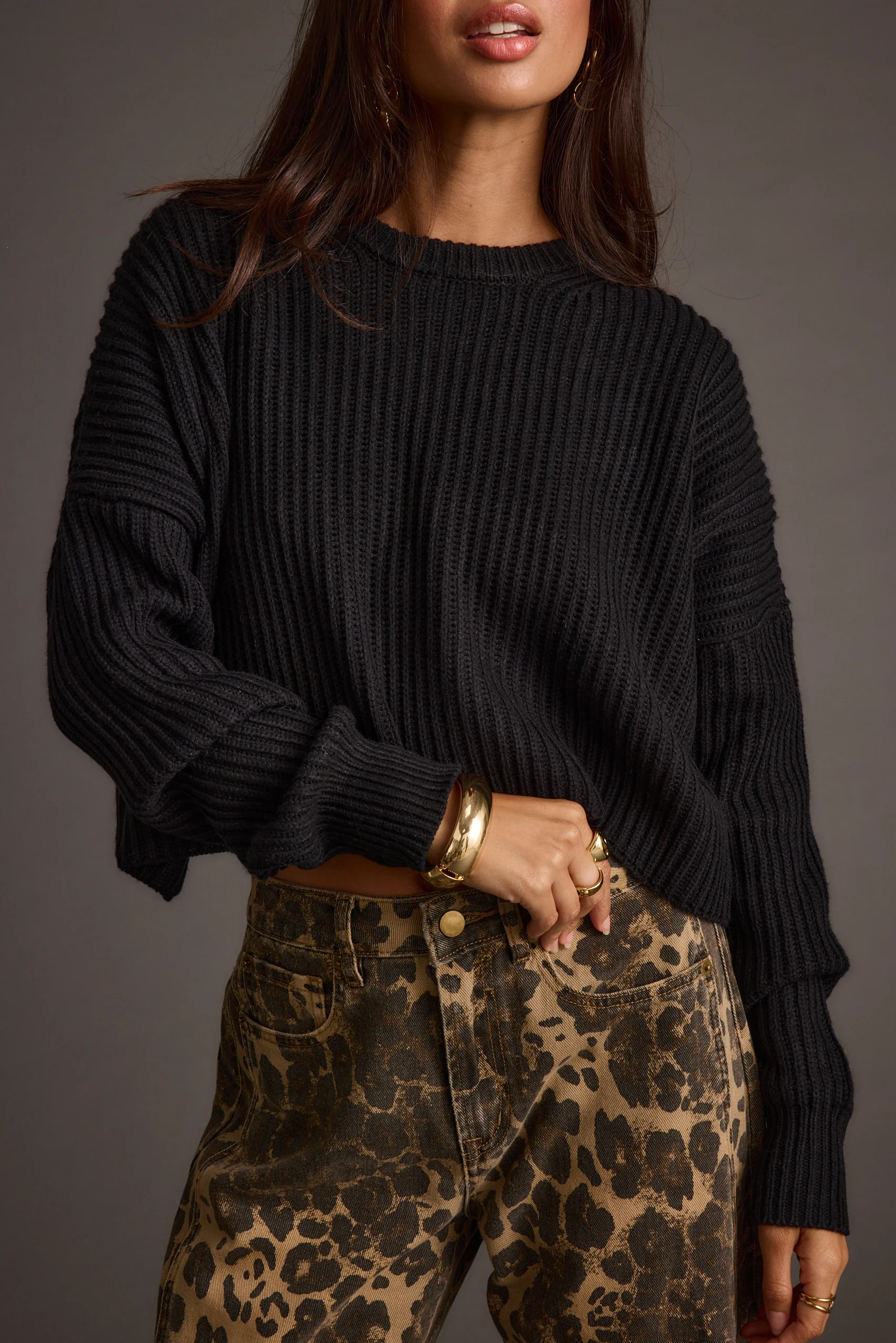 Maxine Black Cropped Sweater - Image 5