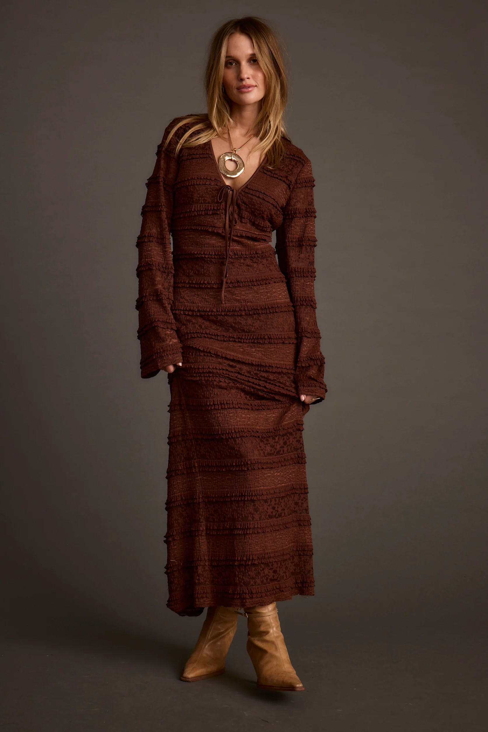 Melrose Espresso Maxi Dress - Image 3