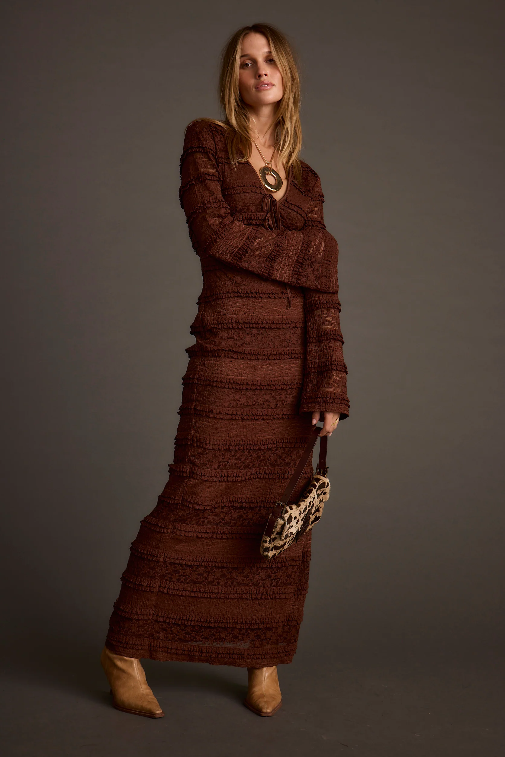 Melrose Espresso Maxi Dress - Image 4
