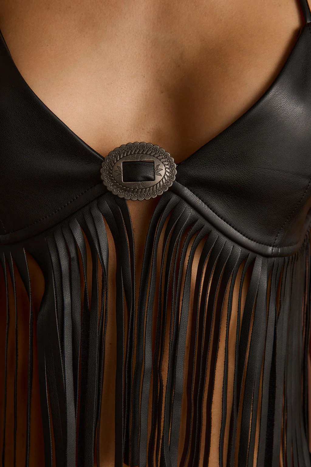 Mesa Black Fringe Bra Top - Image 3
