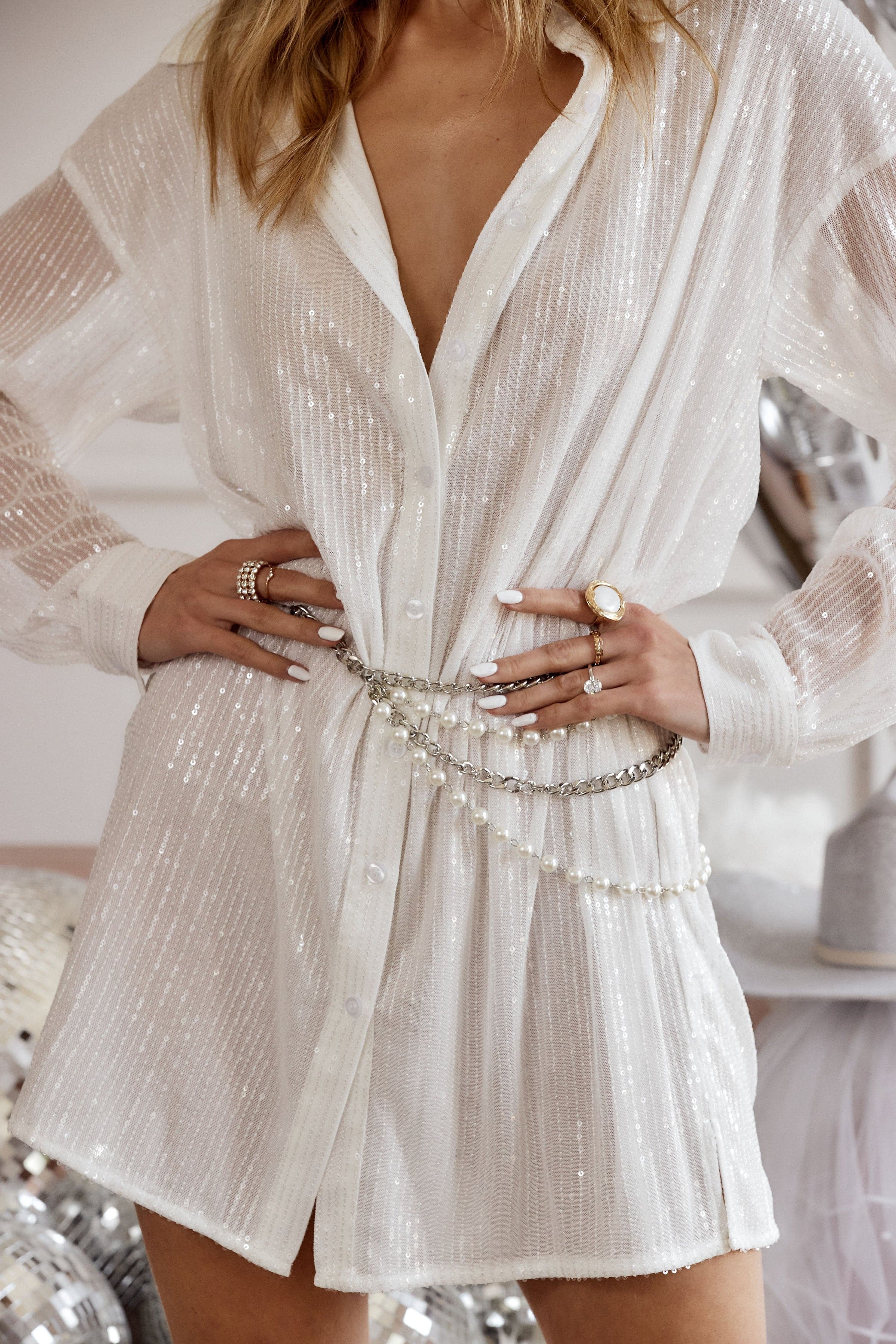 Mimi Pearl and Silver Chain Belt - Image 3