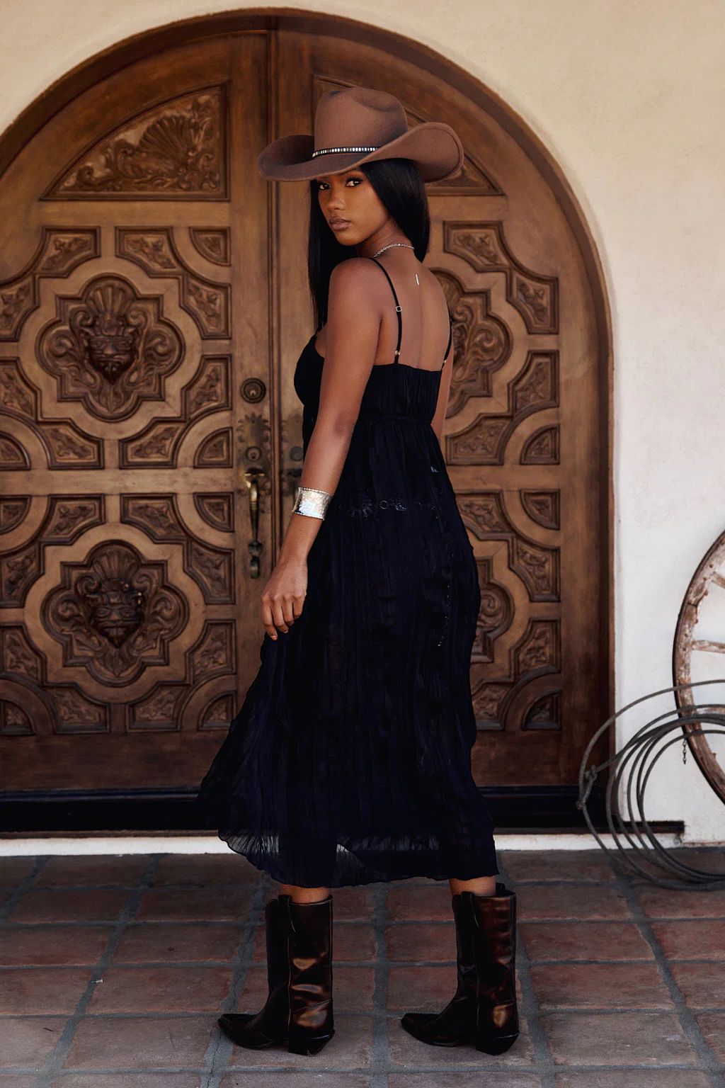 Mischa Black Longline Cami Top - Image 2