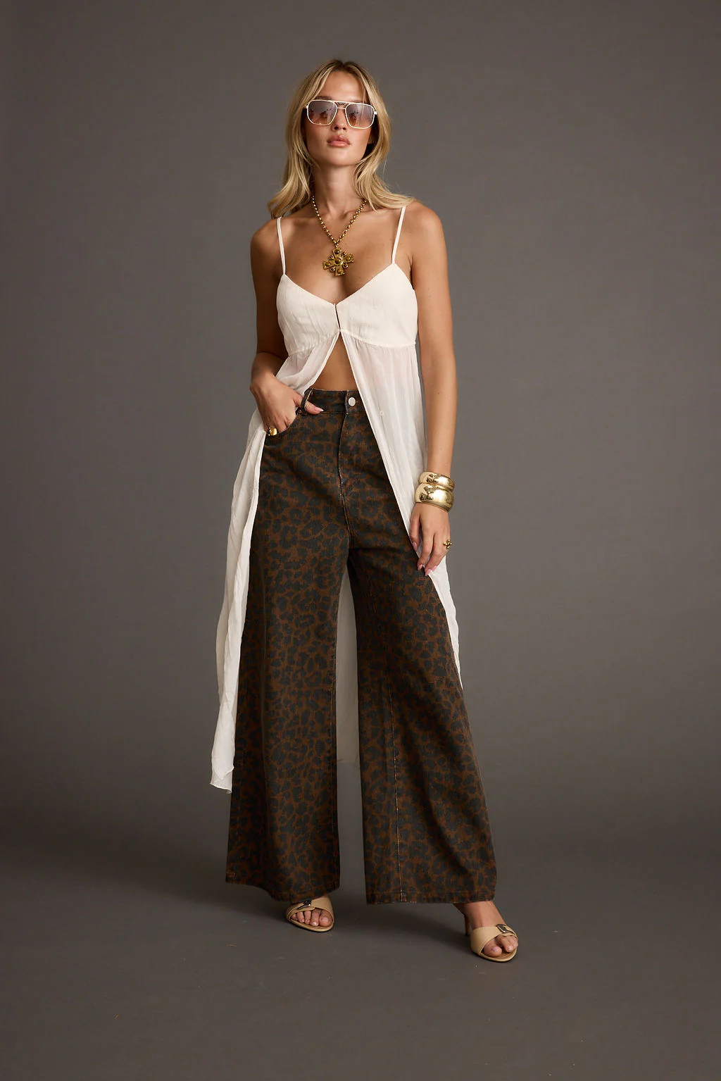 Mischa Ivory Longline Cami Top - Image 3