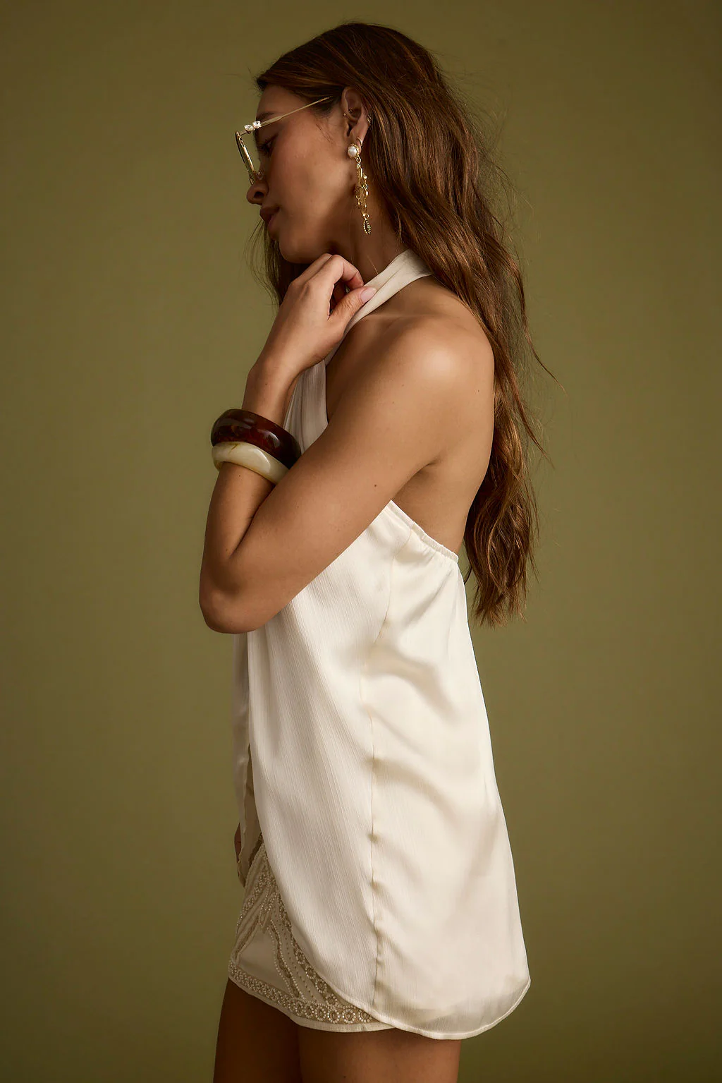 Moonlit Kiss Cream Satin Halter Top - Image 10