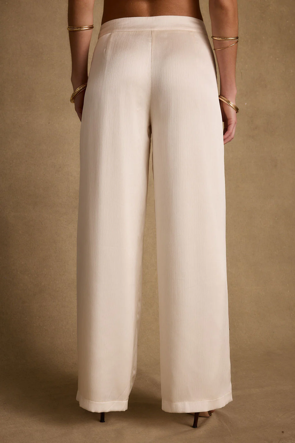 Moonlit Kiss Cream Satin Trousers - Image 6