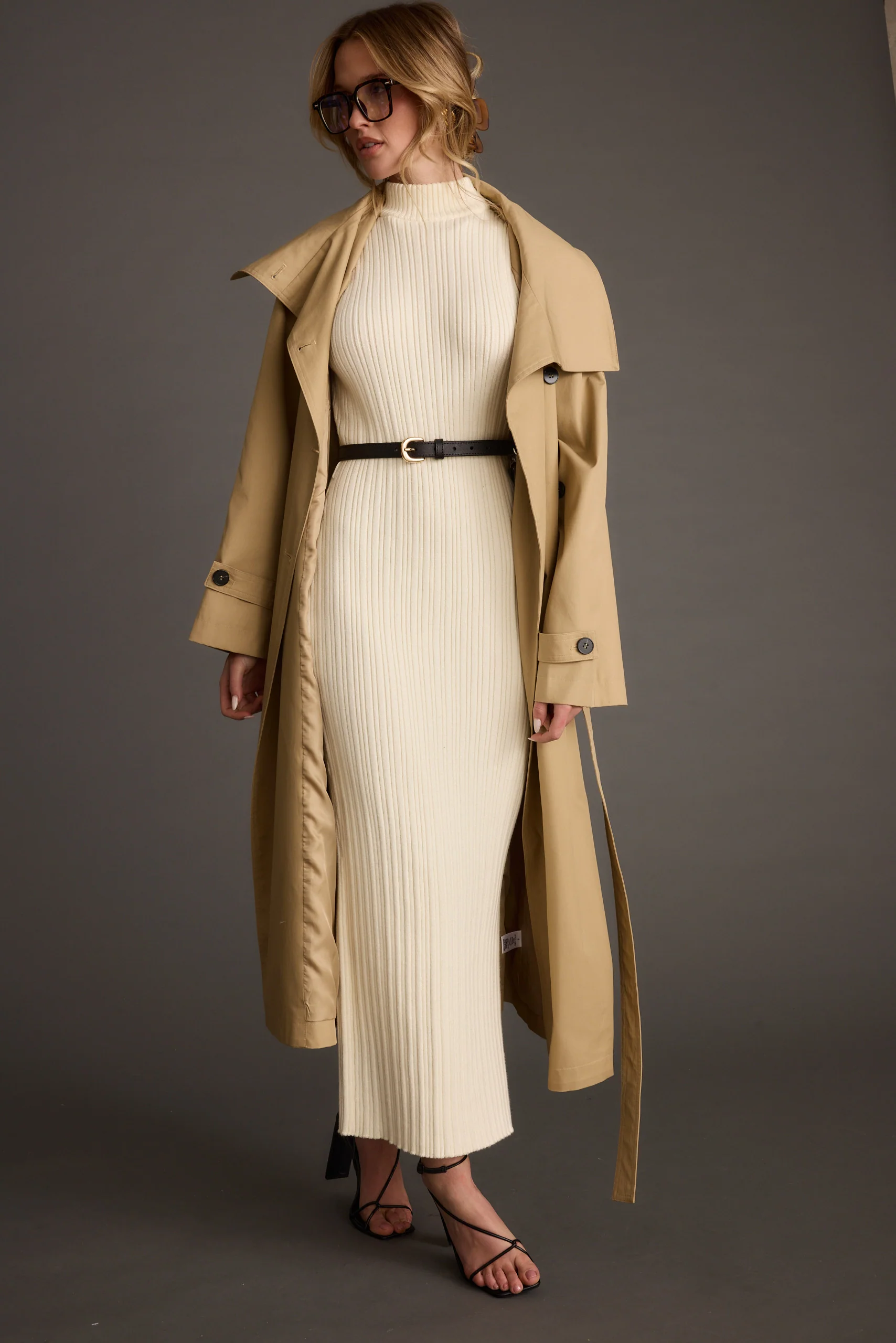Moss Khaki Classic Trench Coat - Image 9