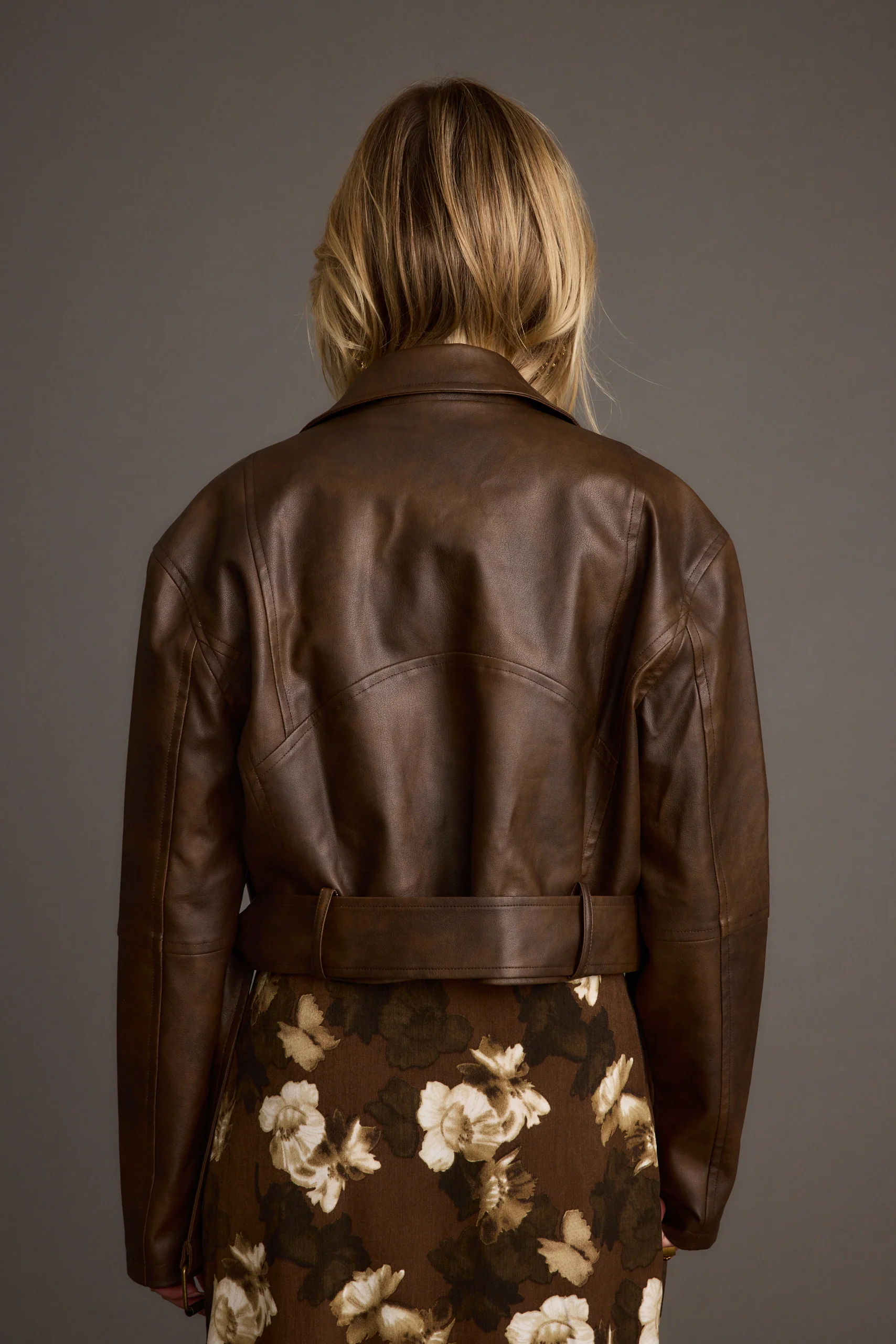 Mulholland Mocha Vegan Leather Moto Jacket - Image 2