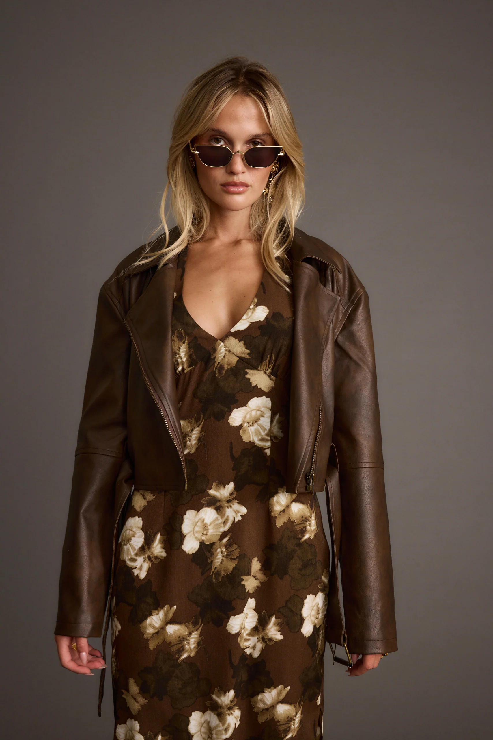 Mulholland Mocha Vegan Leather Moto Jacket - Image 3