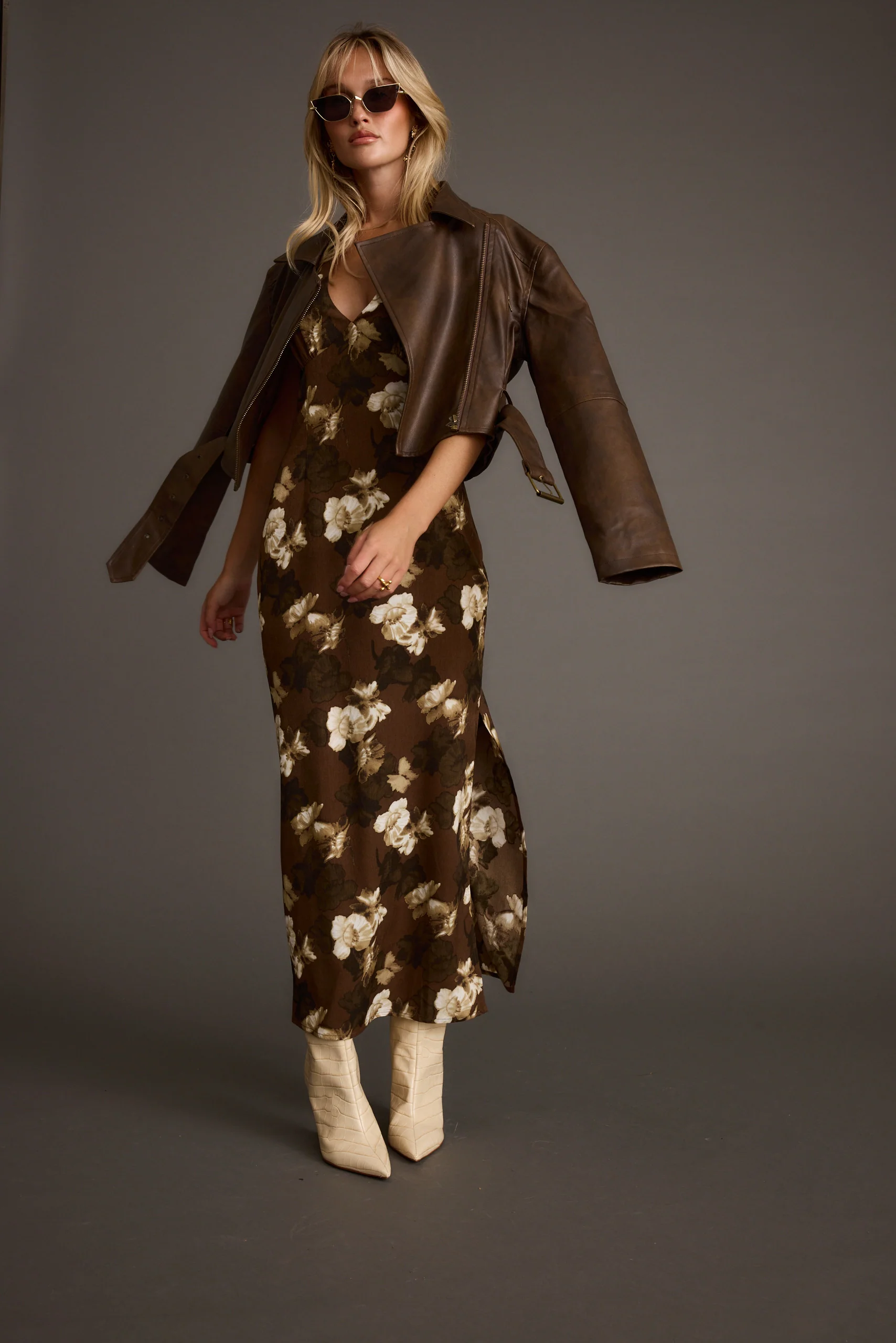 Mulholland Mocha Vegan Leather Moto Jacket - Image 6