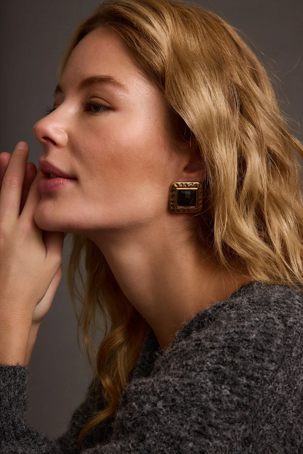 Mulled Black and Gold Statement Earrings - Image 2