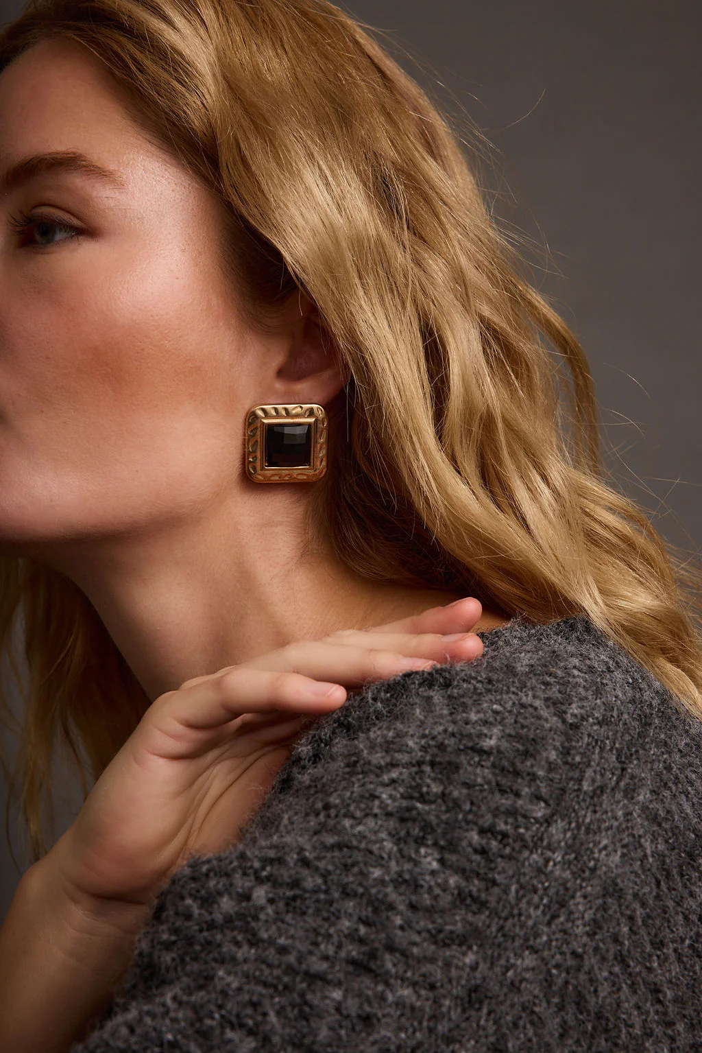 Mulled Black and Gold Statement Earrings - Image 3