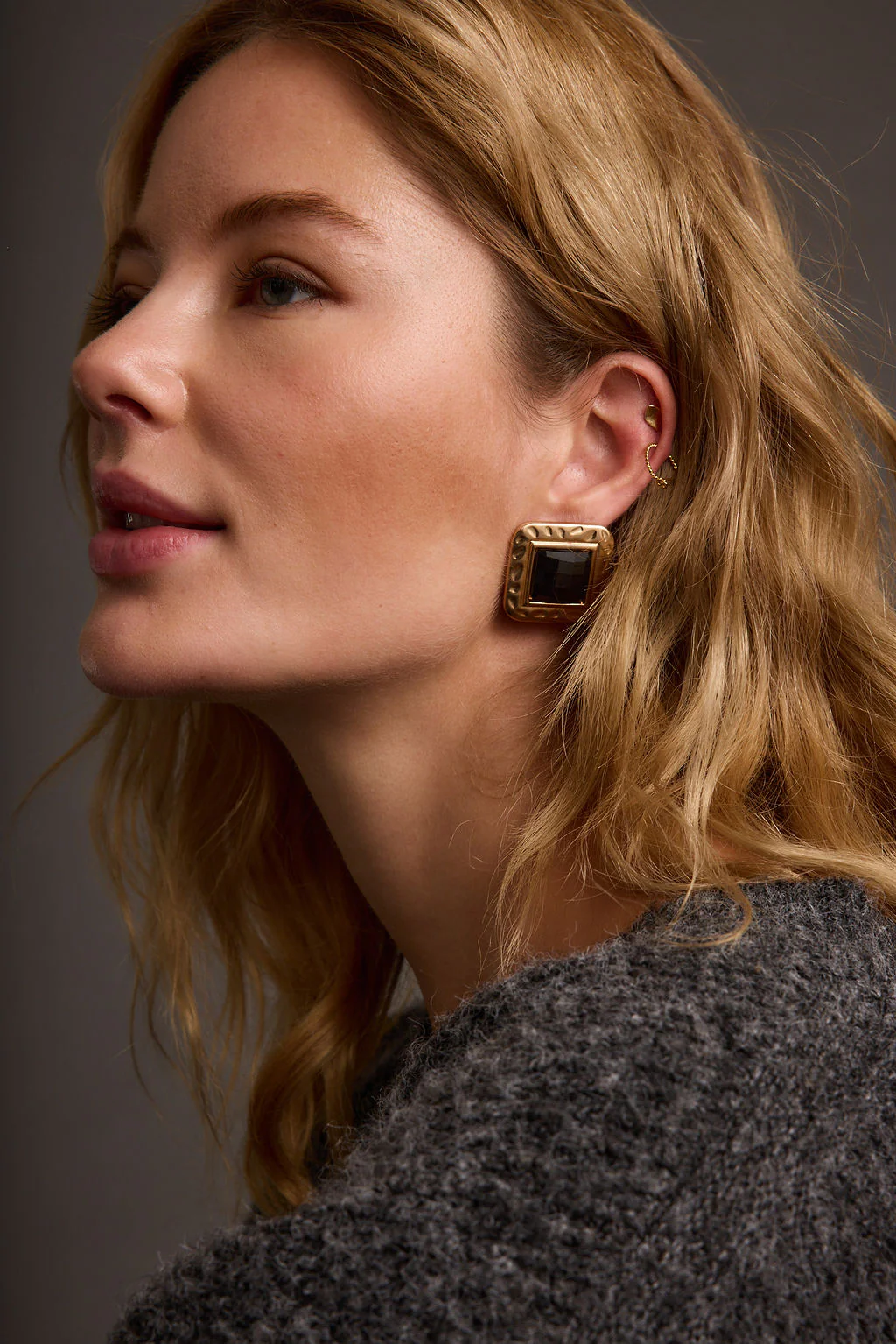 Mulled Black and Gold Statement Earrings - Image 4