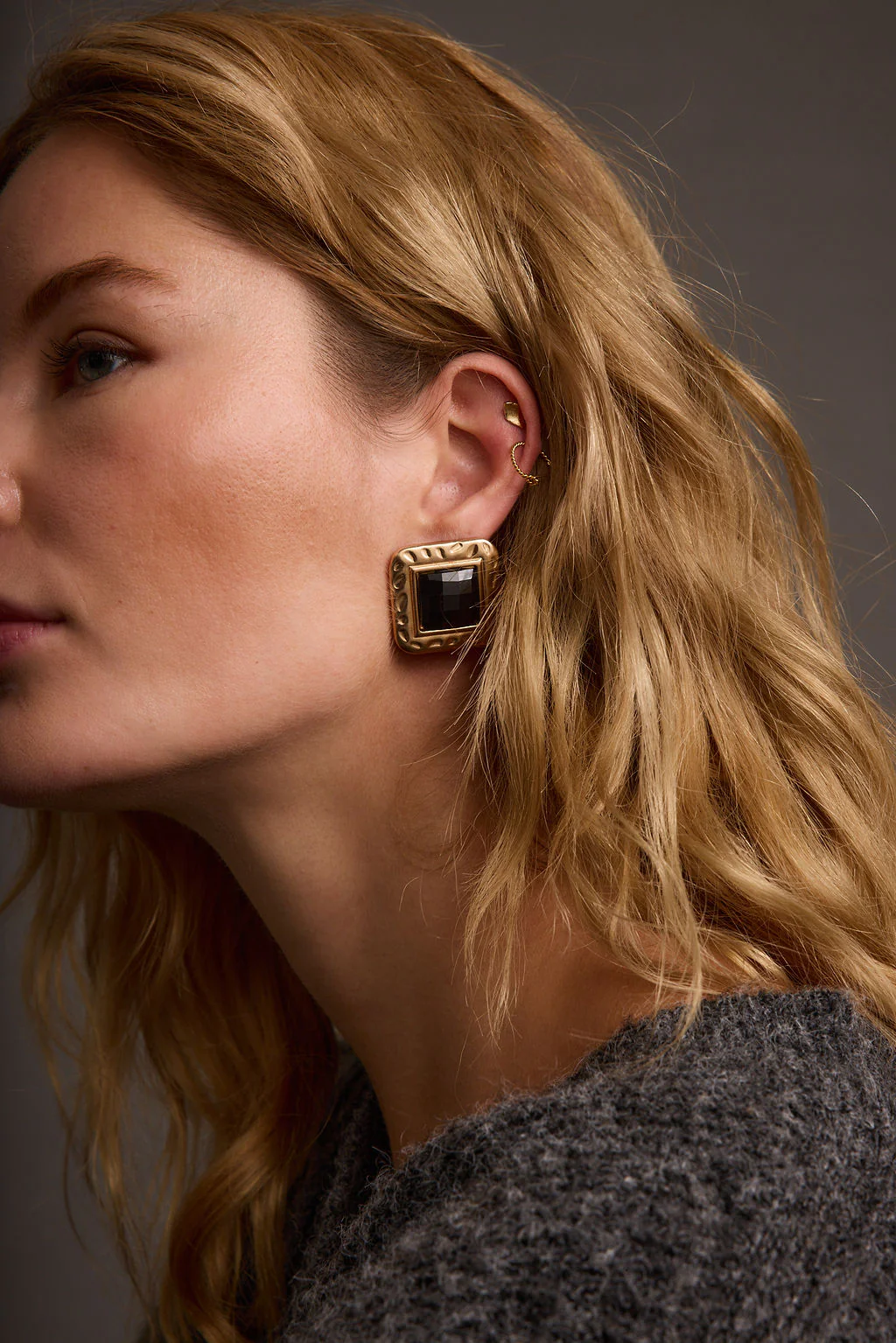 Mulled Black and Gold Statement Earrings - Image 5