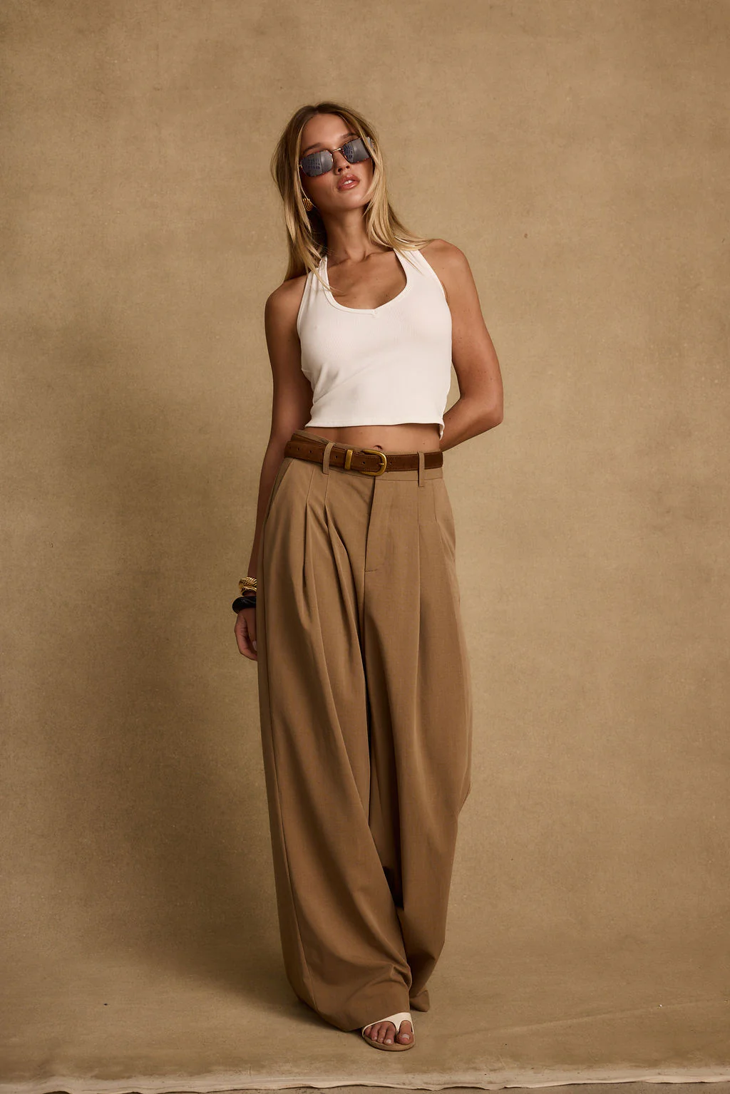 Nadine Tan Wide Leg Trouser - Image 10