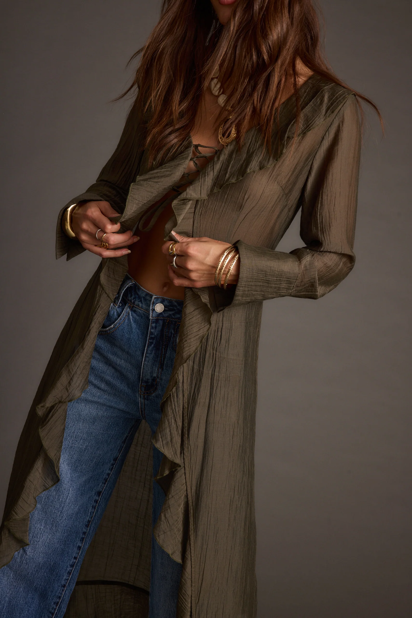 Naomi Olive Longline Top - Image 5