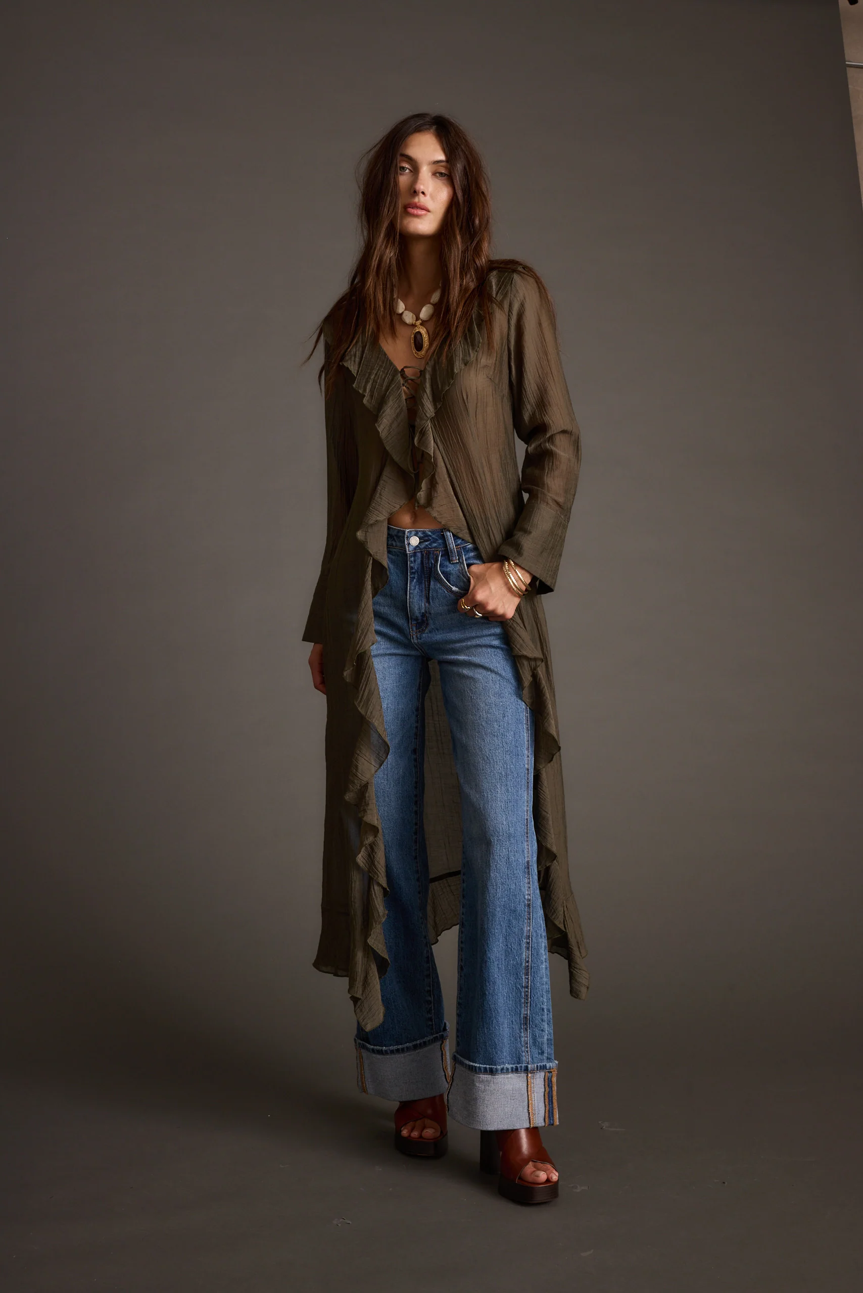 Naomi Olive Longline Top - Image 6