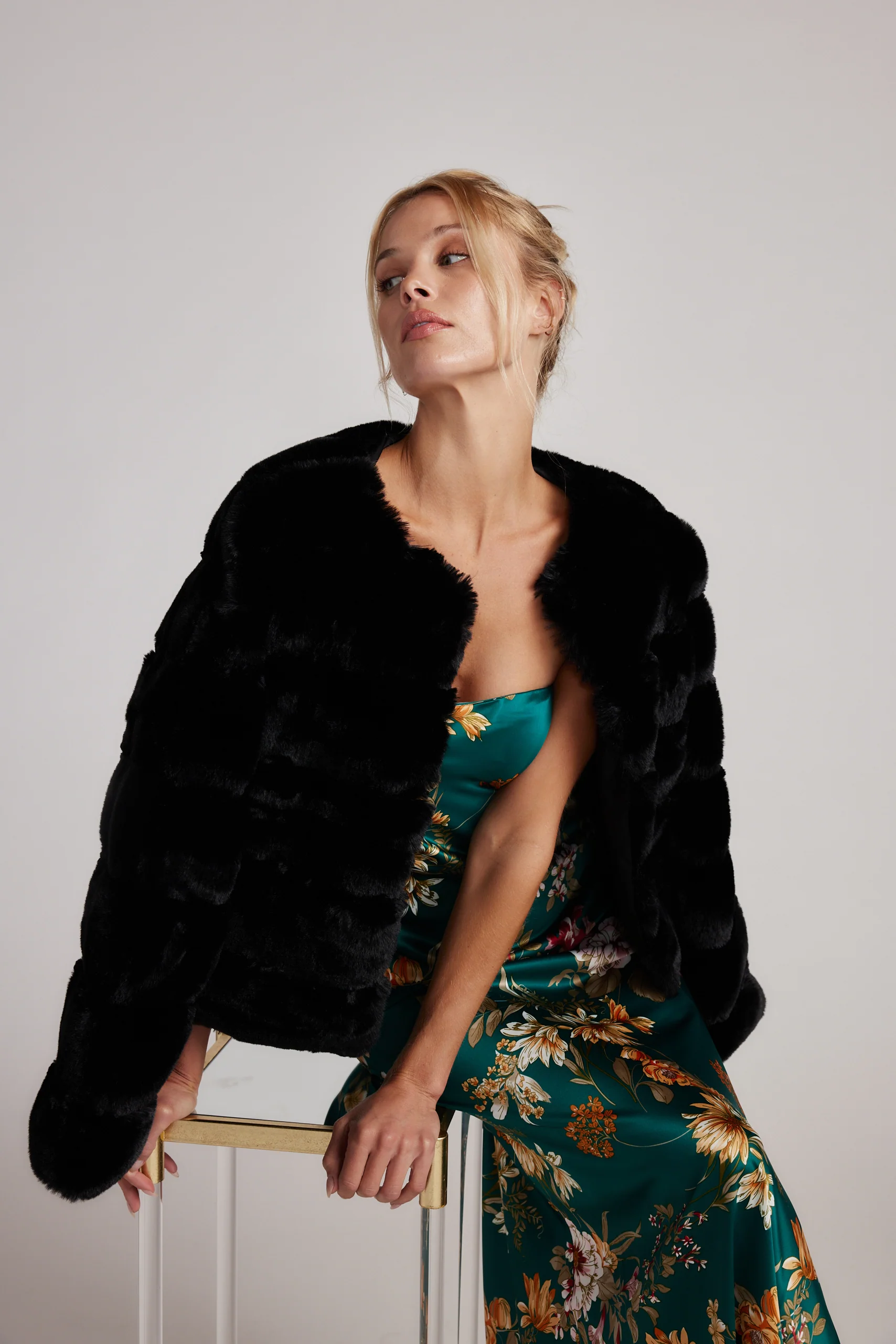 Natalia Emerald Floral Strapless Maxi Dress - Image 7