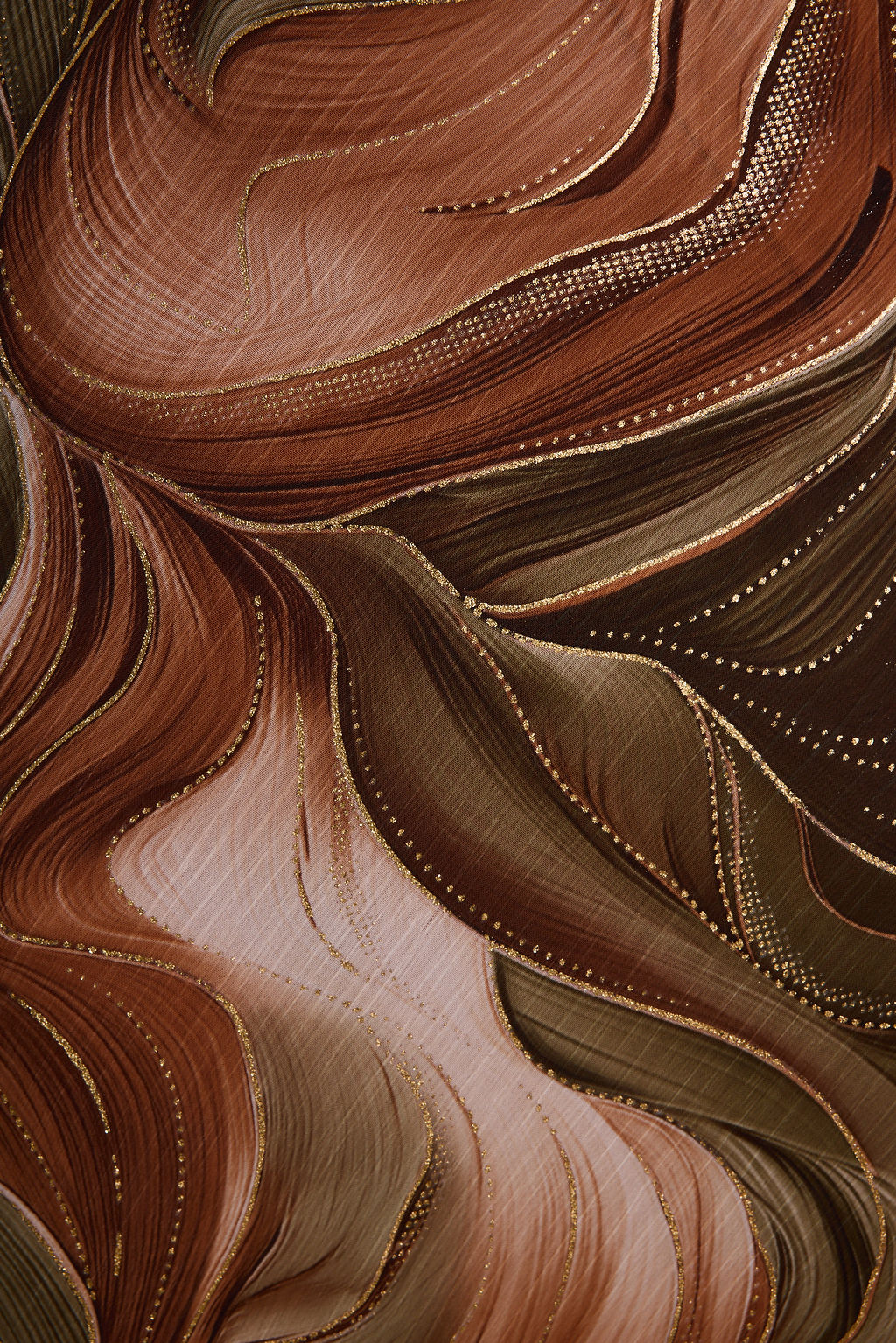 Natalia Olive and Rust Abstract Strapless Maxi Dress - Image 5