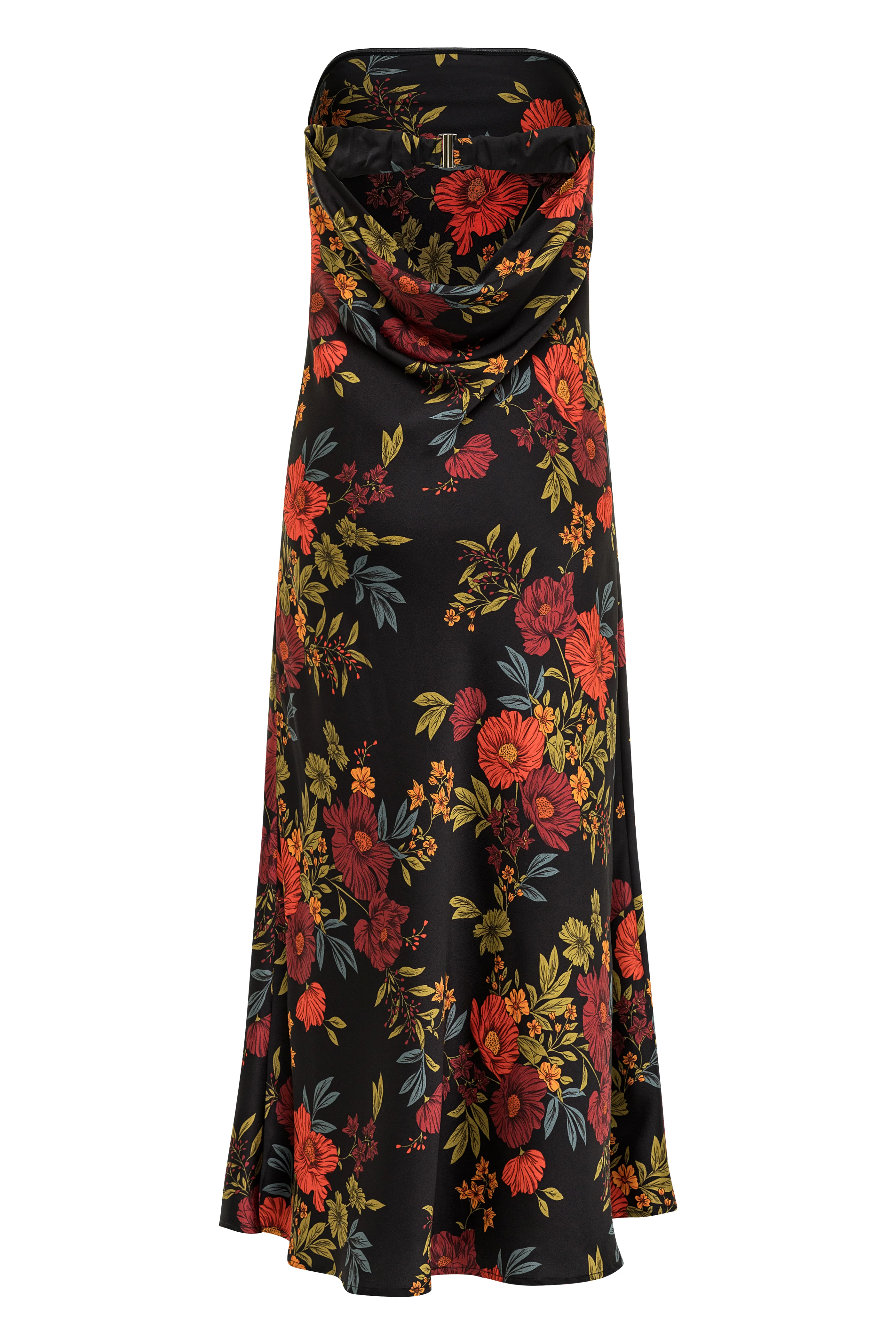 Natalia Black Floral Strapless Maxi Dress - Image 5