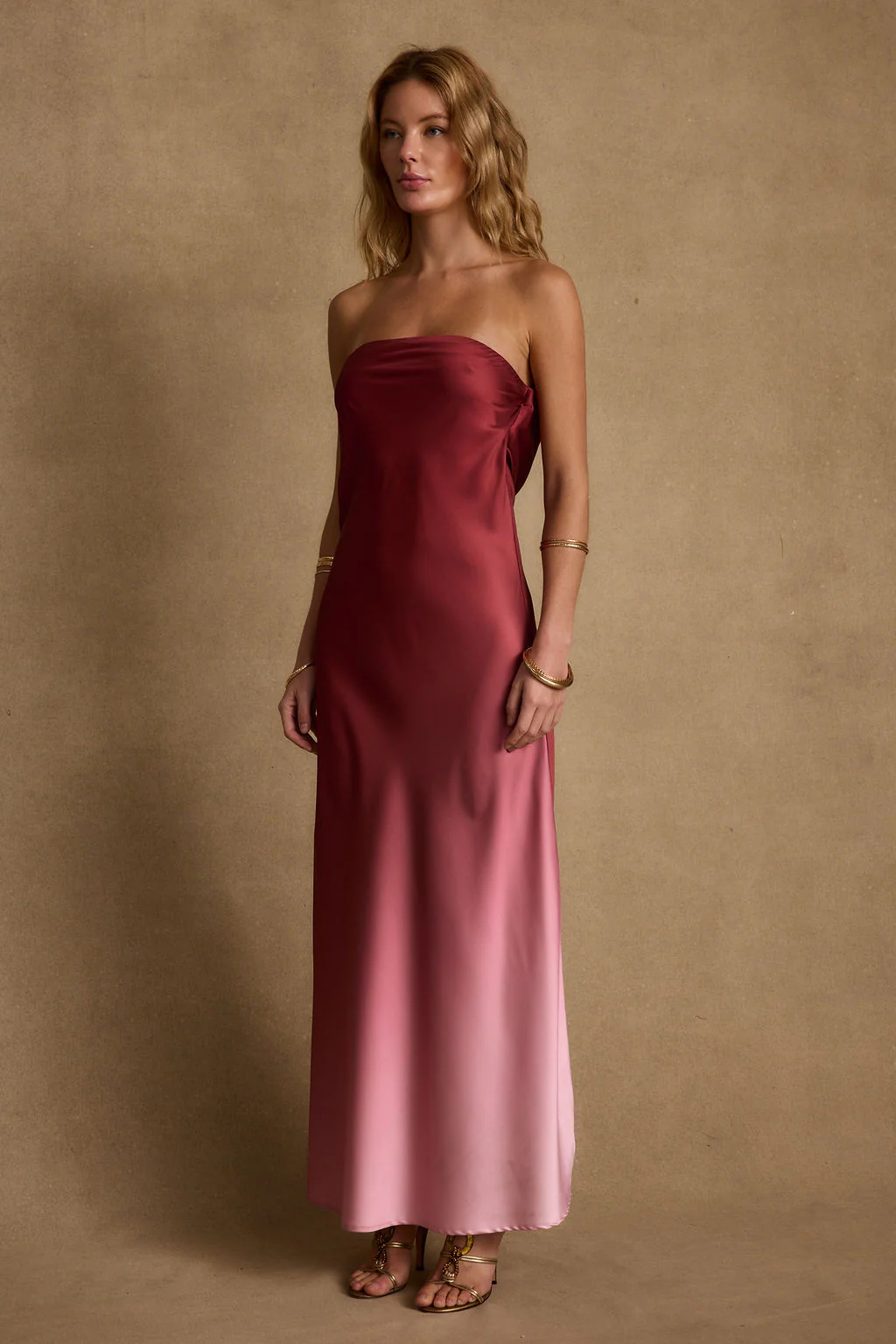 Natalia Strapless Mulberry Ombre Dress - Image 3