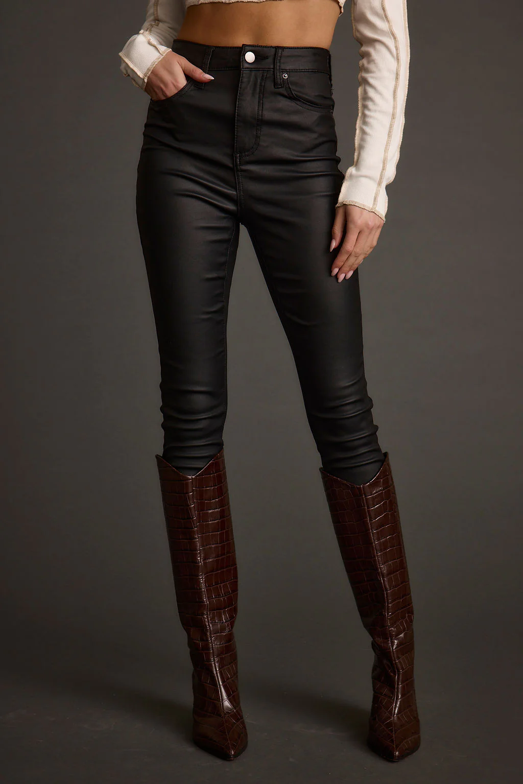 Nixon Black Coated Pants - Image 4