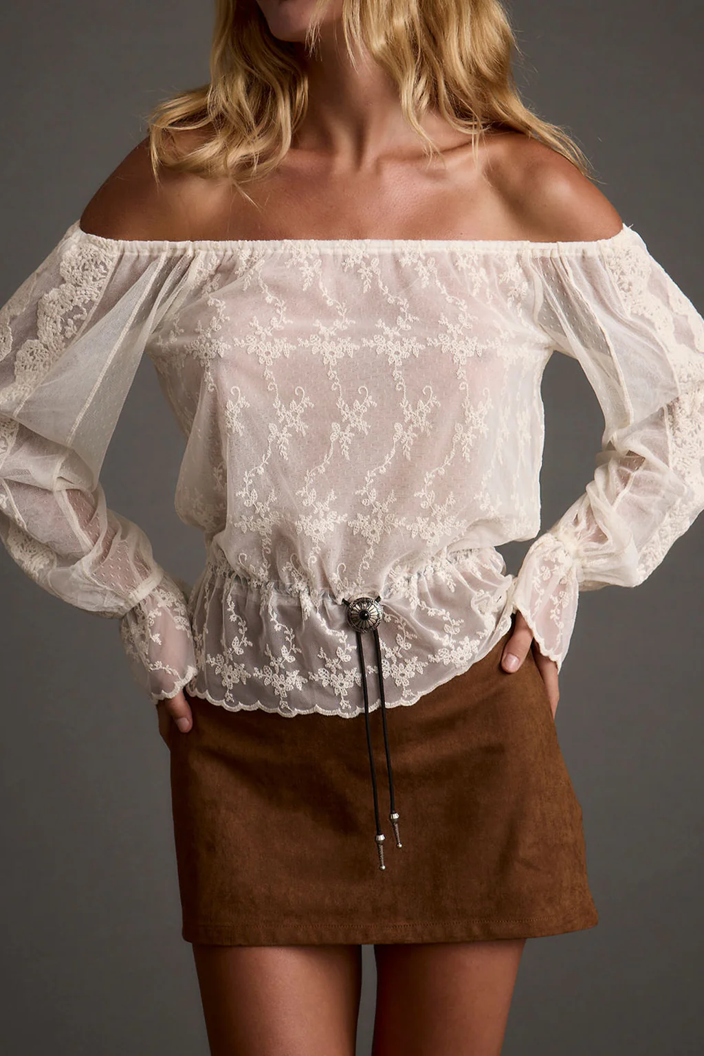 Norah Ivory Off Shoulder Top - Image 8