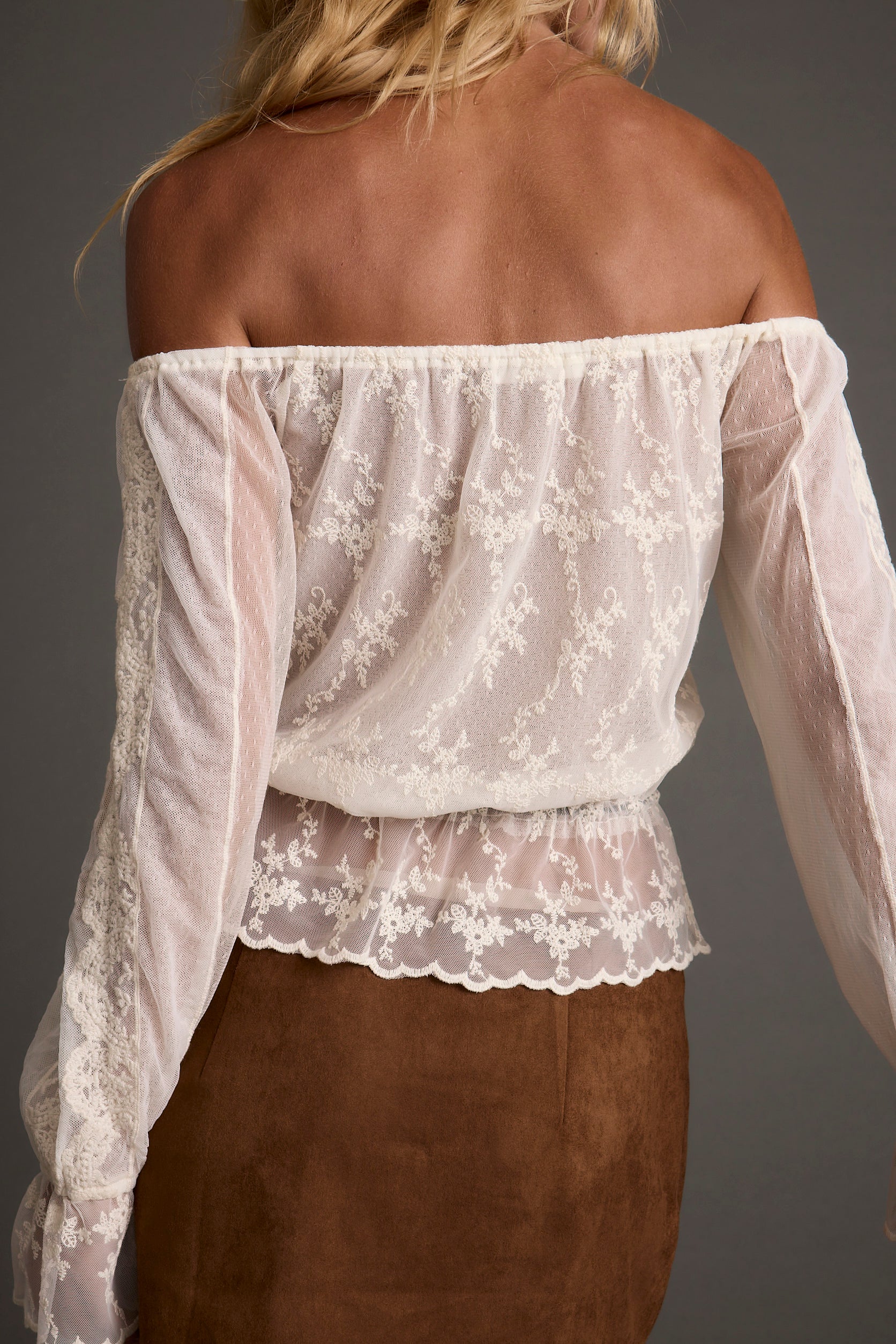 Norah Ivory Off Shoulder Top - Image 9