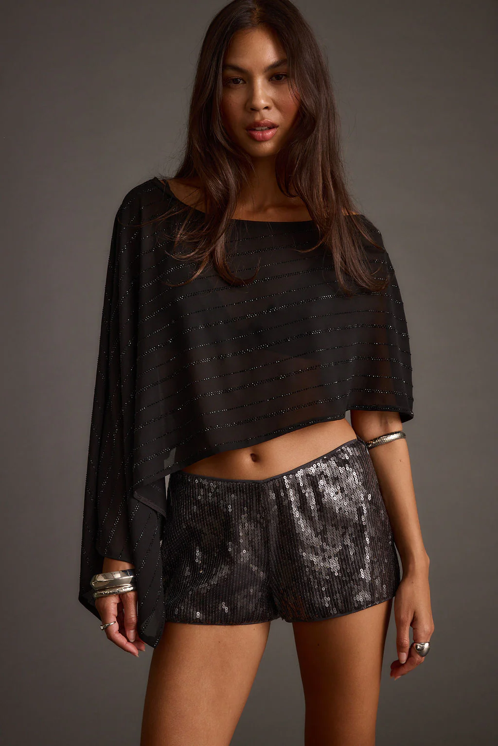 Oasis Black Rhinestone Shawl - Image 5