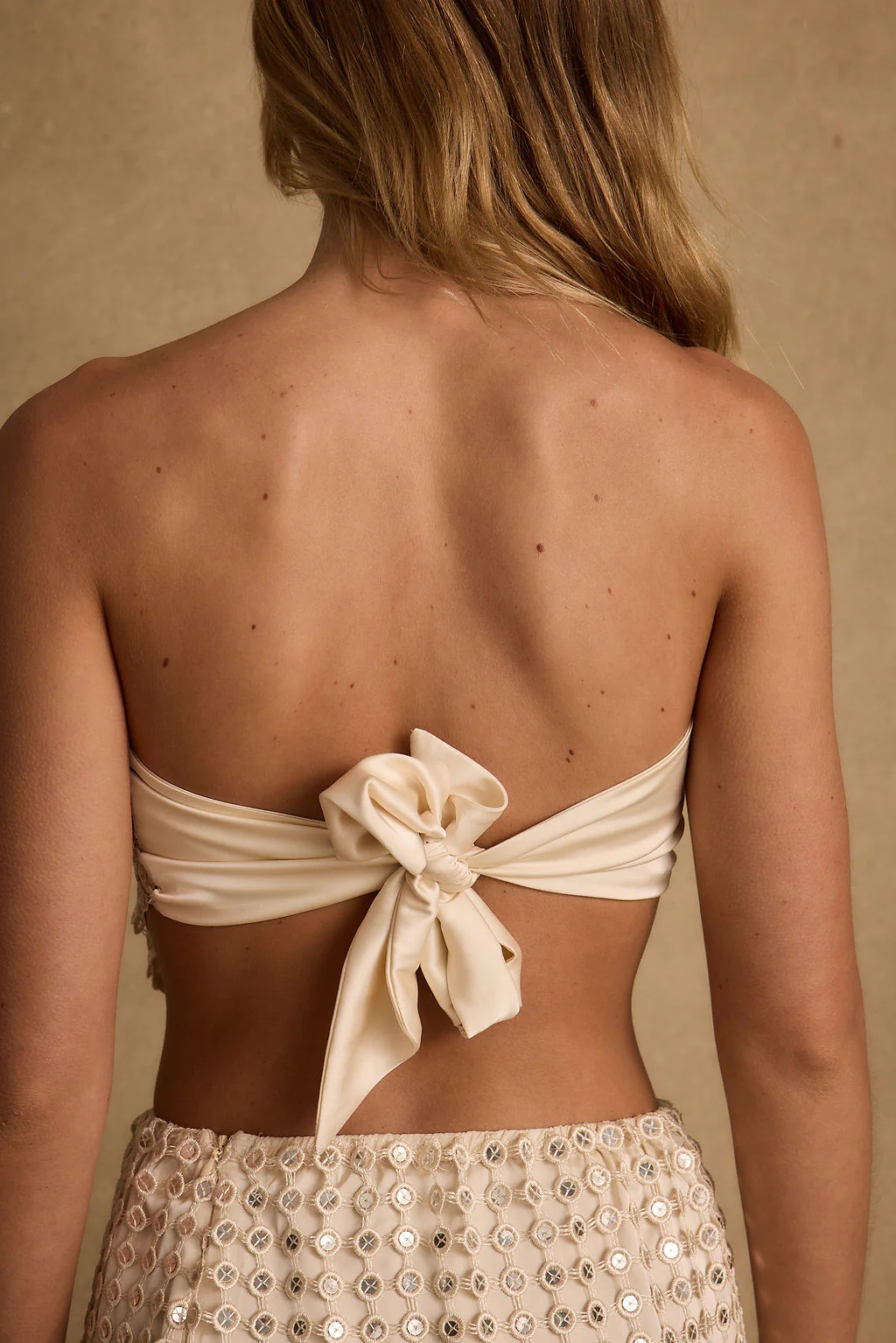 Ola Champagne Sequin Scarf Top - Image 3